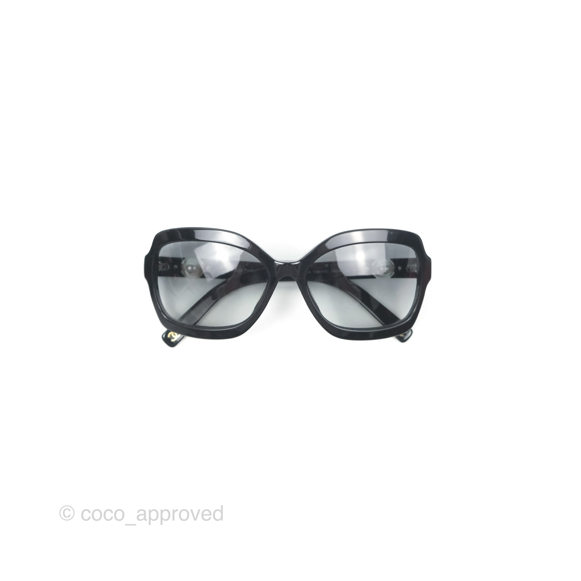 Chanel Acetate Strass Square Pearl Sunglasses for Women - Black Luxury Designer Shades for Fashion & Sun Protection - Perfect for Beach, Driving & Outdoor Activities
