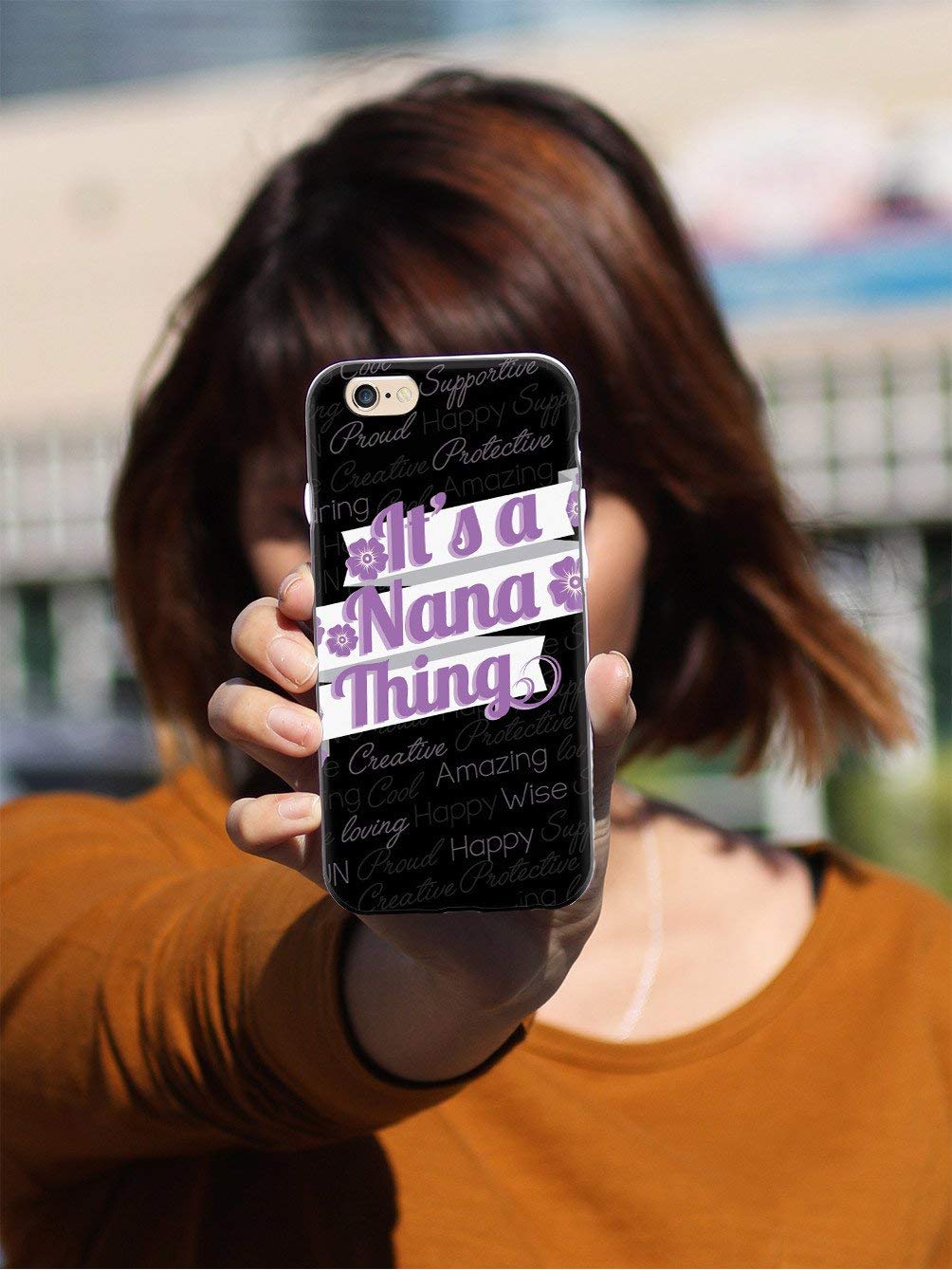 Inspired Cases - 3D Textured Protective Phone Case Compatible with iPhone 12 Mini - It's a Nana Thing (Purple) | Shockproof & Anti-Scratch Cover for Women Girls | Perfect for Daily Use, Work, Travel & Outdoor Activities