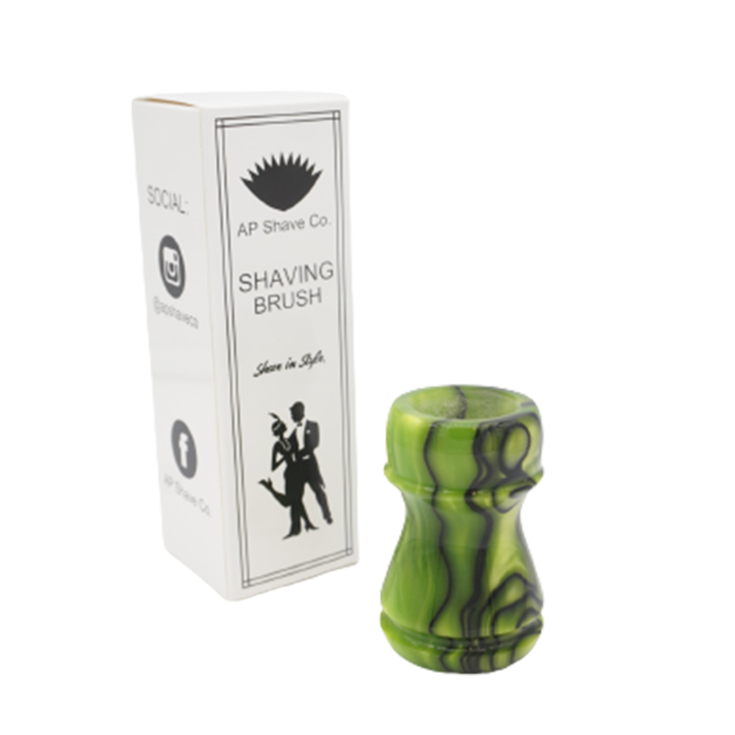 Premium Handcrafted Toxic Green Shaving Brush Handle - Fits 24mm & 26mm Knots - Perfect for Wet Shaving & Grooming Gifts for Men