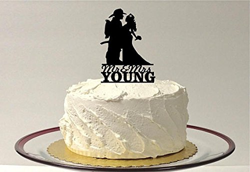Personalized Fireman and Nurse Wedding Cake Topper - Handmade in USA - Custom Firefighter & Nurse Couple Cake Decor - Perfect for Firefighter Weddings, Anniversary Cakes & First Responder Celebrations