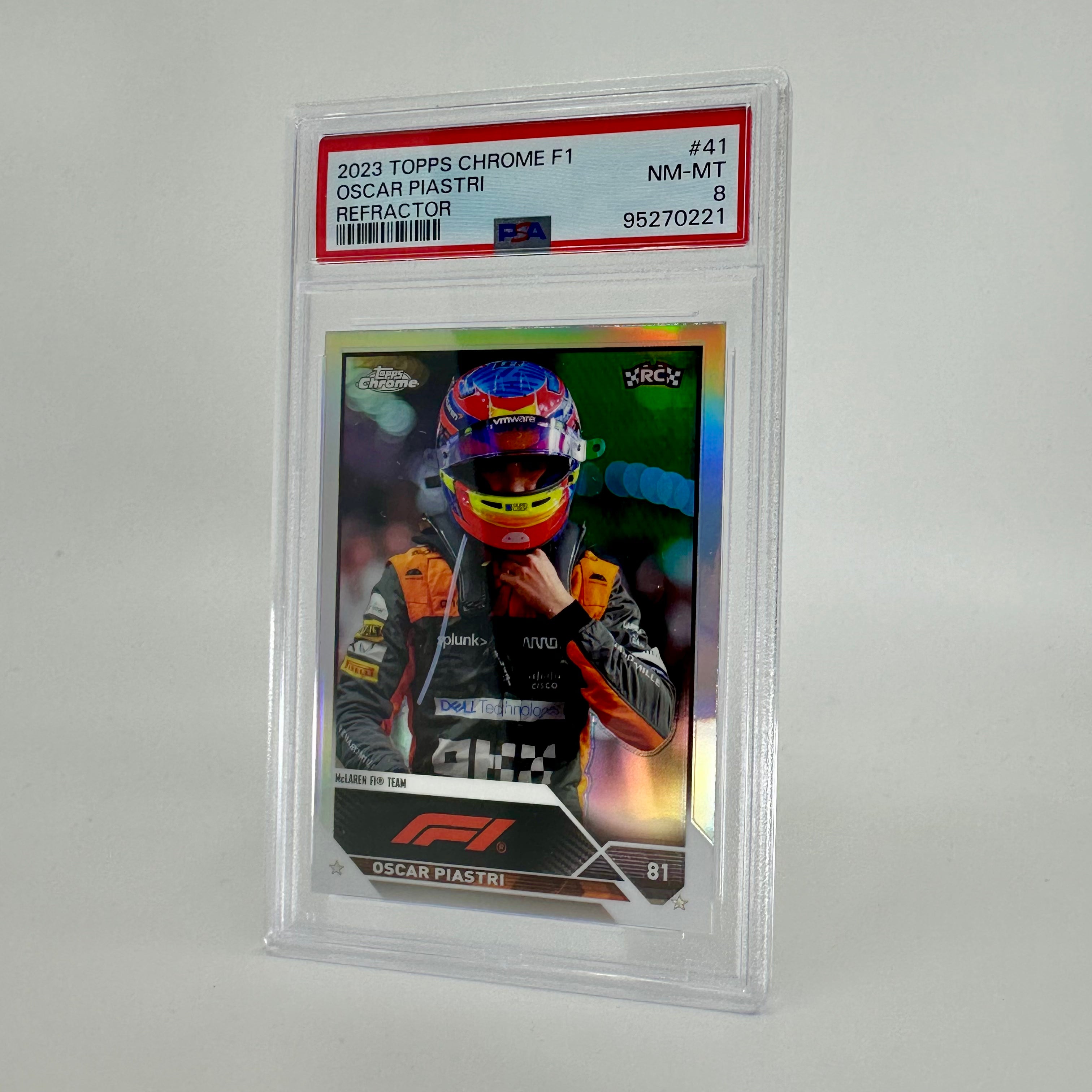 2023 Topps Chrome Oscar Piastri #41 PSA 8 Refractor Rookie Card - Perfect for Collectors, Sports Memorabilia Enthusiasts & F1 Racing Fans