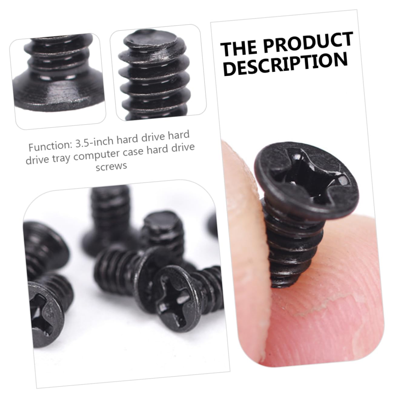 Homoyoyo 3.5 Inch Hard Drive Screws - Thick Lines Cross Recessed Screws for Easy Installation & Secure Fit | Perfect for Computer Builds, Server Racks & DIY Electronics Projects