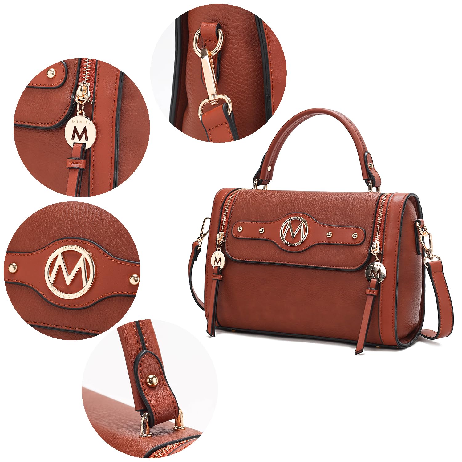 MKF Collection Women's Vegan Leather Crossbody Bag - Stylish Designer Shoulder Purse Handbag by Mia K | Perfect for Work, Travel & Everyday Use