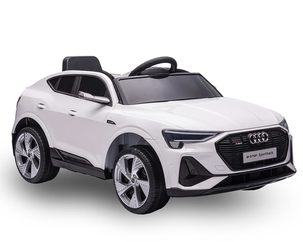 Audi E-TRON SPORTBACK 12V Kids Electric Ride-On Toy Car with Remote Control, MP3, Bluetooth & Premium Wheels - Dual Motor Battery-Powered Ride-On Car for Boys & Girls - Indoor & Outdoor Play (White)