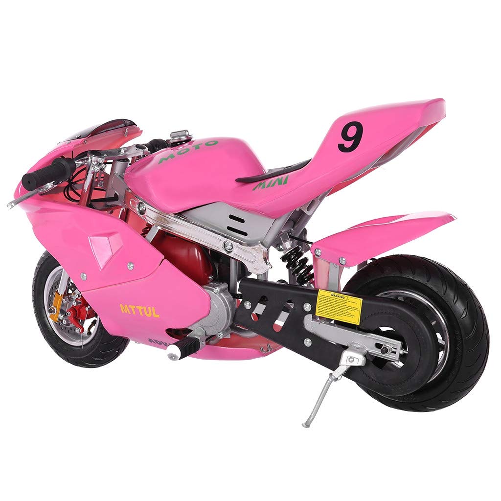 Sanamity 49cc Mini Gas Powered Pocket Bike for Kids & Teens - 4-Stroke Engine Motorcycle, Ride-On Toy Car for Boys & Girls (Great for Backyard, Park & Neighborhood Riding)