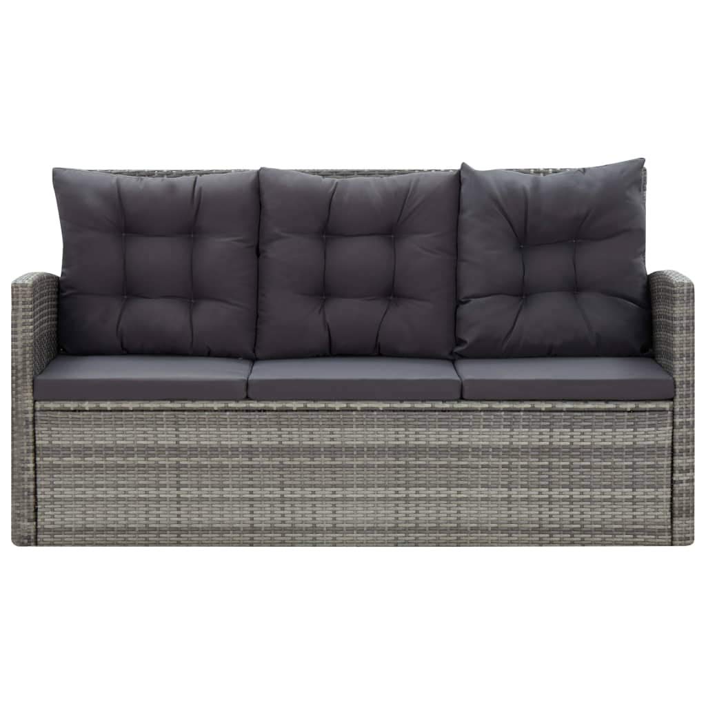 5-Piece Gray Poly Rattan Outdoor Dining Set with Comfortable Cushions - Durable Patio Furniture for Garden, Backyard, and Poolside Relaxation