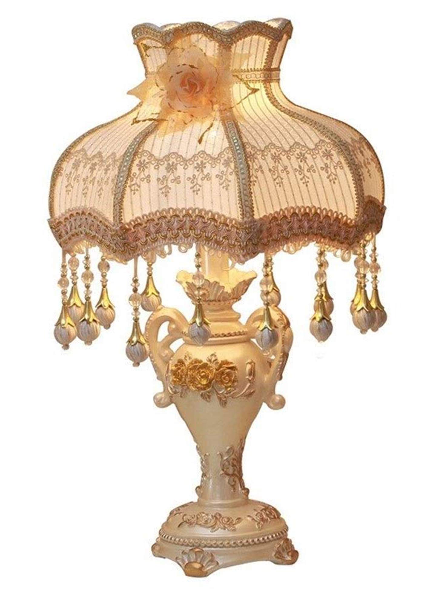 13-Inch Traditional Asian Table Lamp with Fabric Shade - 21