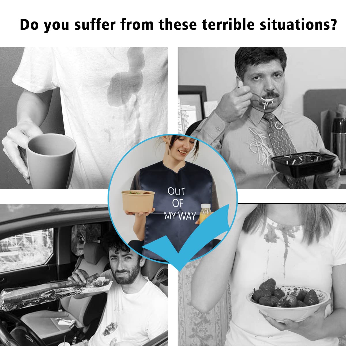 Funny Large Adult Bibs - Waterproof & Washable Clothing Protector for Men & Women | Great Gag Gift for Parties, Elderly Care & Messy Eaters
