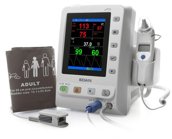 Edan M3 Portable Vital Signs Monitor - Blood Pressure (NIBP), Oxygen Saturation (SpO2) & Temperature Monitoring for Home & Clinical Use - Ideal for Hospitals, Clinics & Home Healthcare