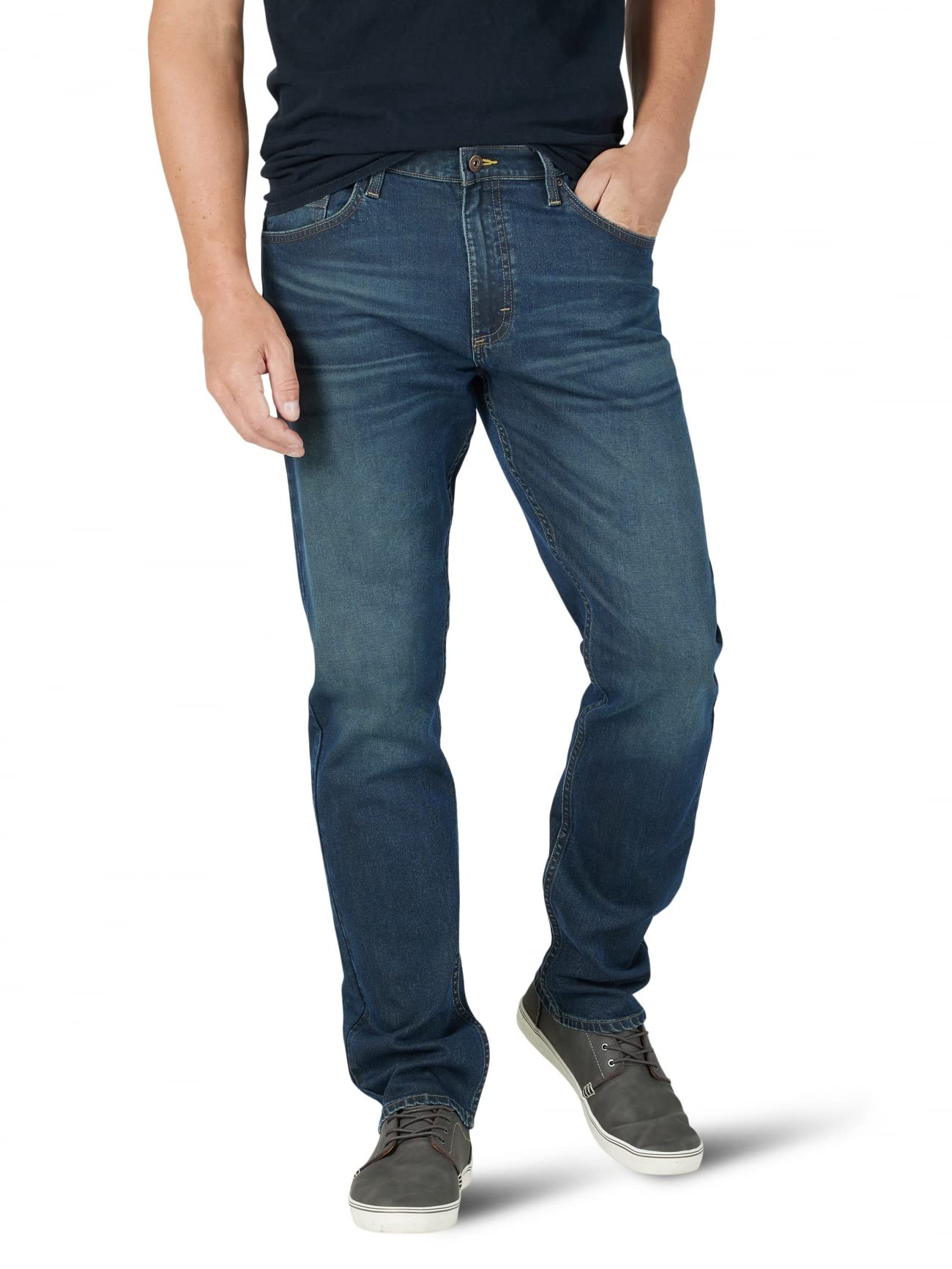 Wrangler Authentics Men's Athletic Fit Stretch Jean - Comfortable & Durable Denim Pants for Work, Casual Wear & Outdoor Activities