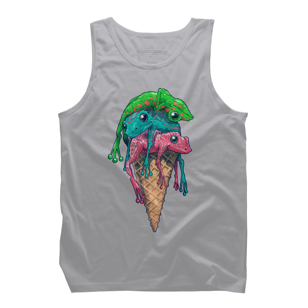 Design By Humans Men's Ice Cream Trip Graphic Tank Top by Moises Cudero - Soft Cotton Casual Tee for Summer Outings & Beach Vacations