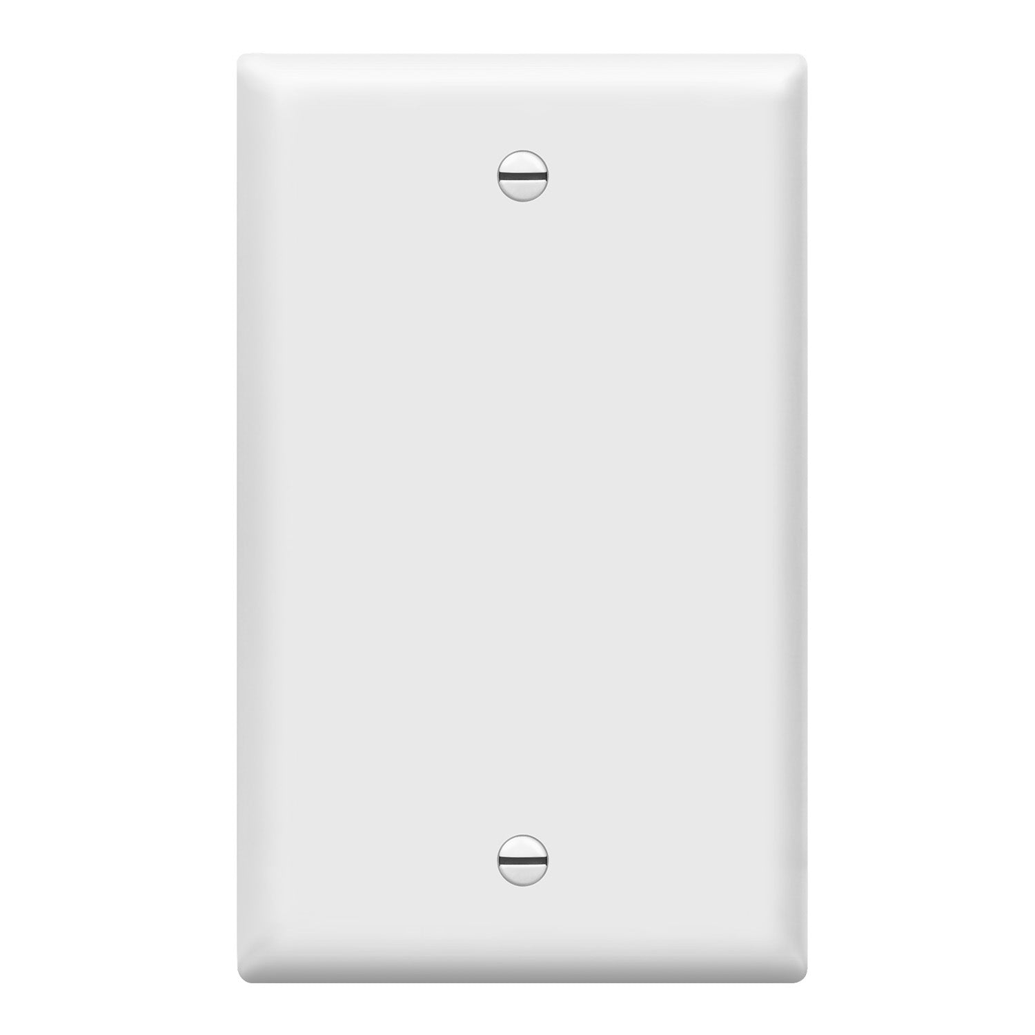 1 Gang Blank Wall Plate, White - Decorative Cover for Unused Electrical Outlets, Home & Office Use