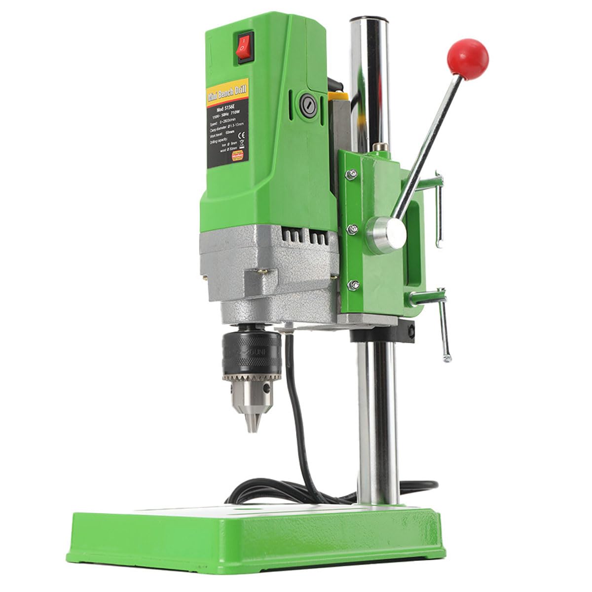 710W Mini Electric Bench Drill Stand with 1-13mm Chuck - Portable Drilling Machine for Woodworking, Metalworking & DIY Projects - Perfect for Home Workshops, Garage Repairs & Crafting
