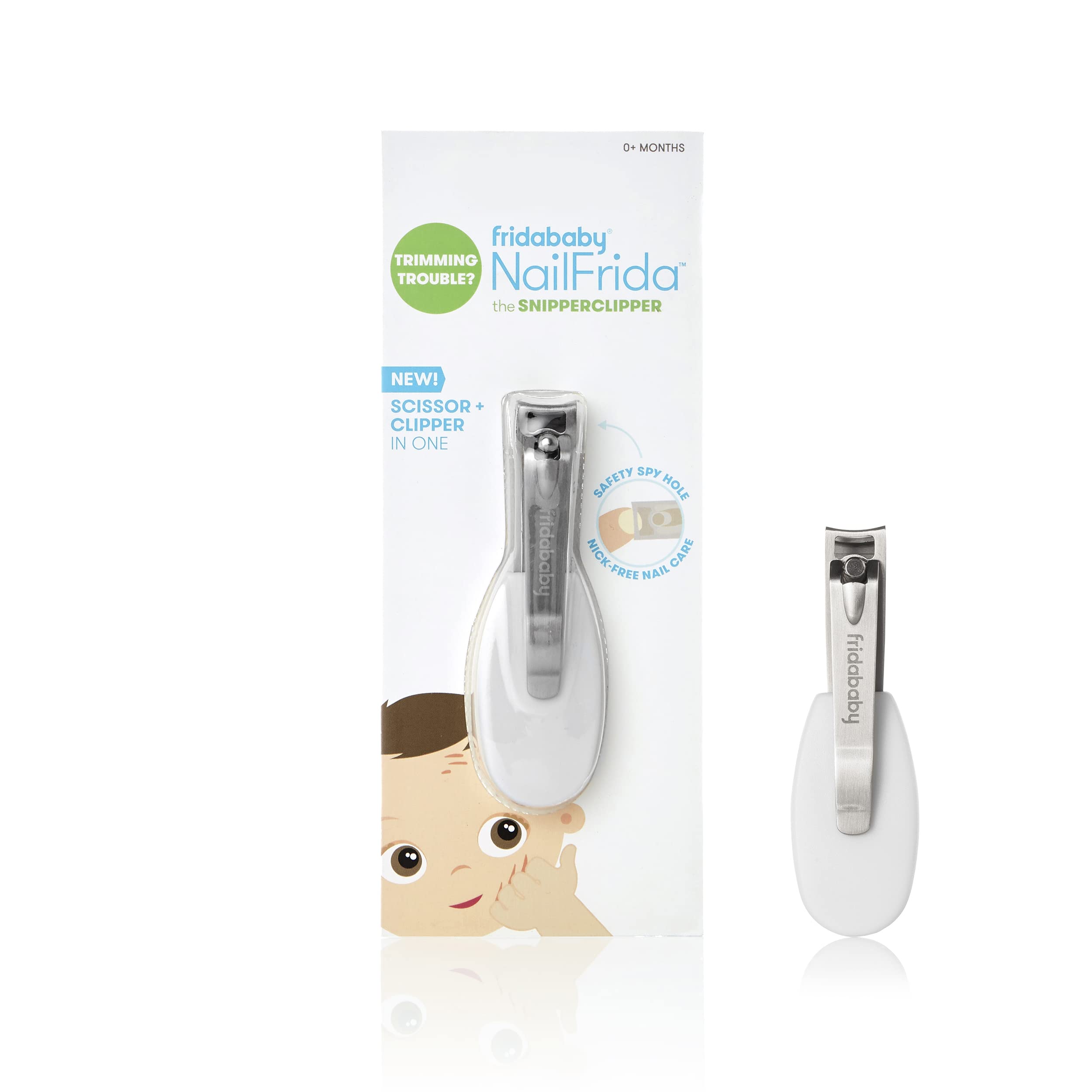 Frida Baby NailFrida The SnipperClipper - Safe Baby Nail Clippers for Newborns & Infants with Safety Spyhole | Gentle Infant Nail Trimmer for Easy & Precise Grooming | Perfect for New Parents & Baby Care Essentials