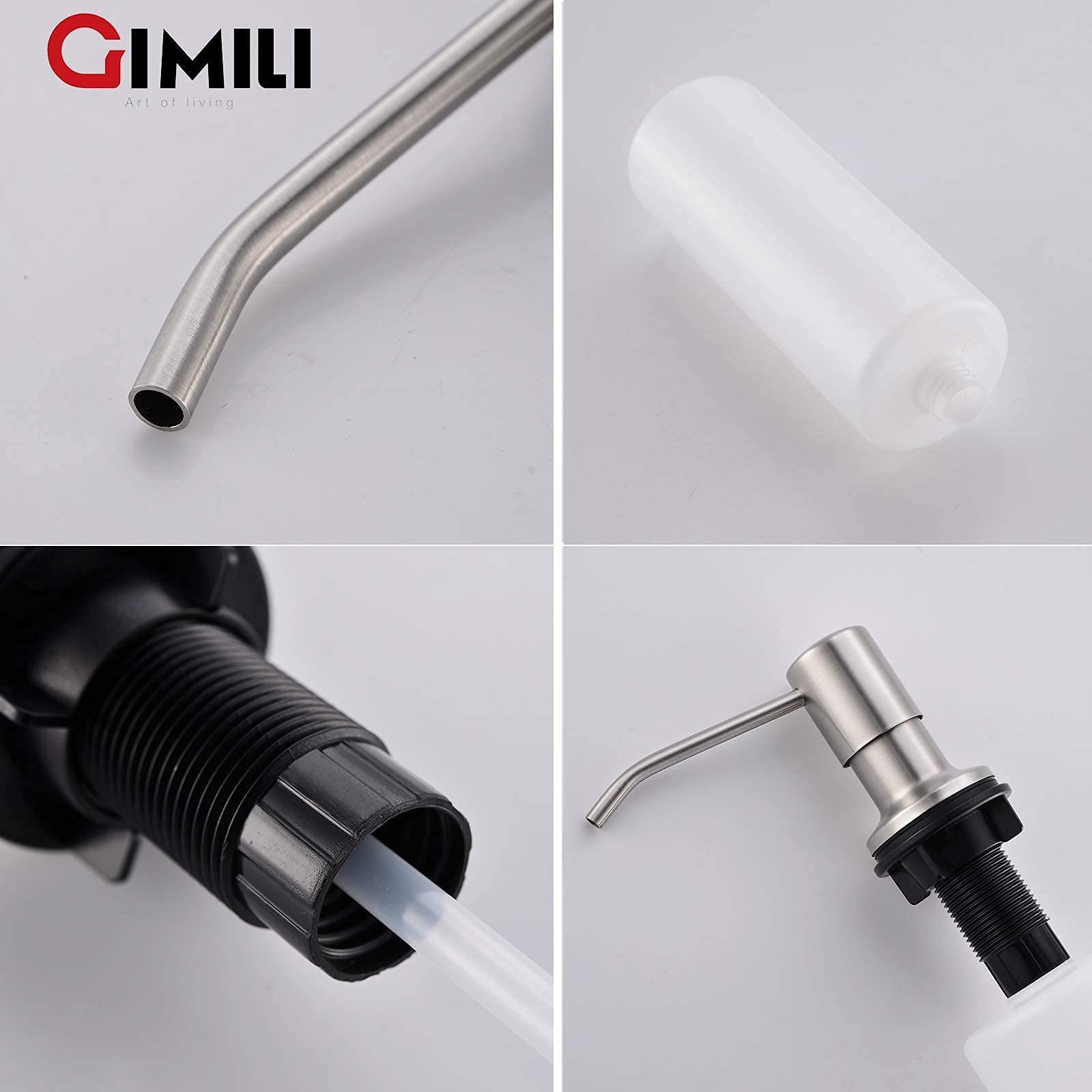GIMILI Touchless Spring Kitchen Faucet with Soap Dispenser - Brushed Nickel Finish, Hands-Free Sensor Faucet for Modern Kitchens | Perfect for Cooking, Washing Dishes & Hygienic Food Prep