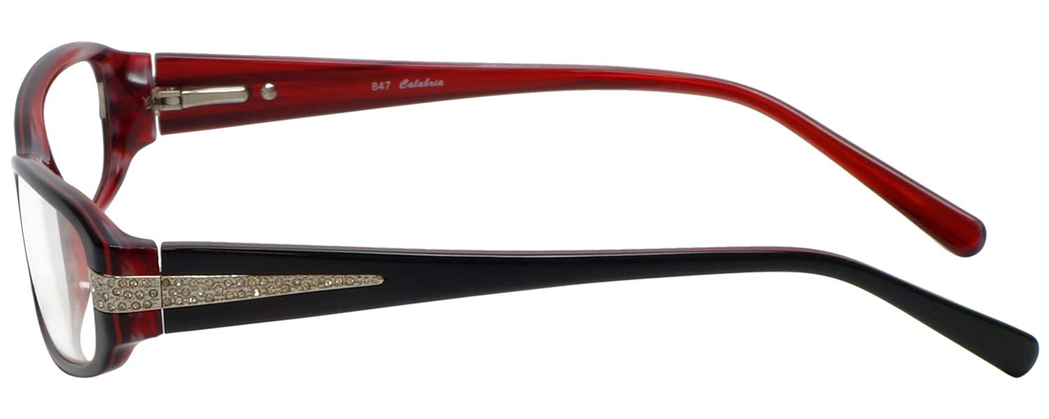 Calabria 847 Dazzles Reading Glasses with Hard Case - Stylish Readers for Women & Men, Blue Light Blocking, Fashion Eyewear for Reading, Office, and Computer Use