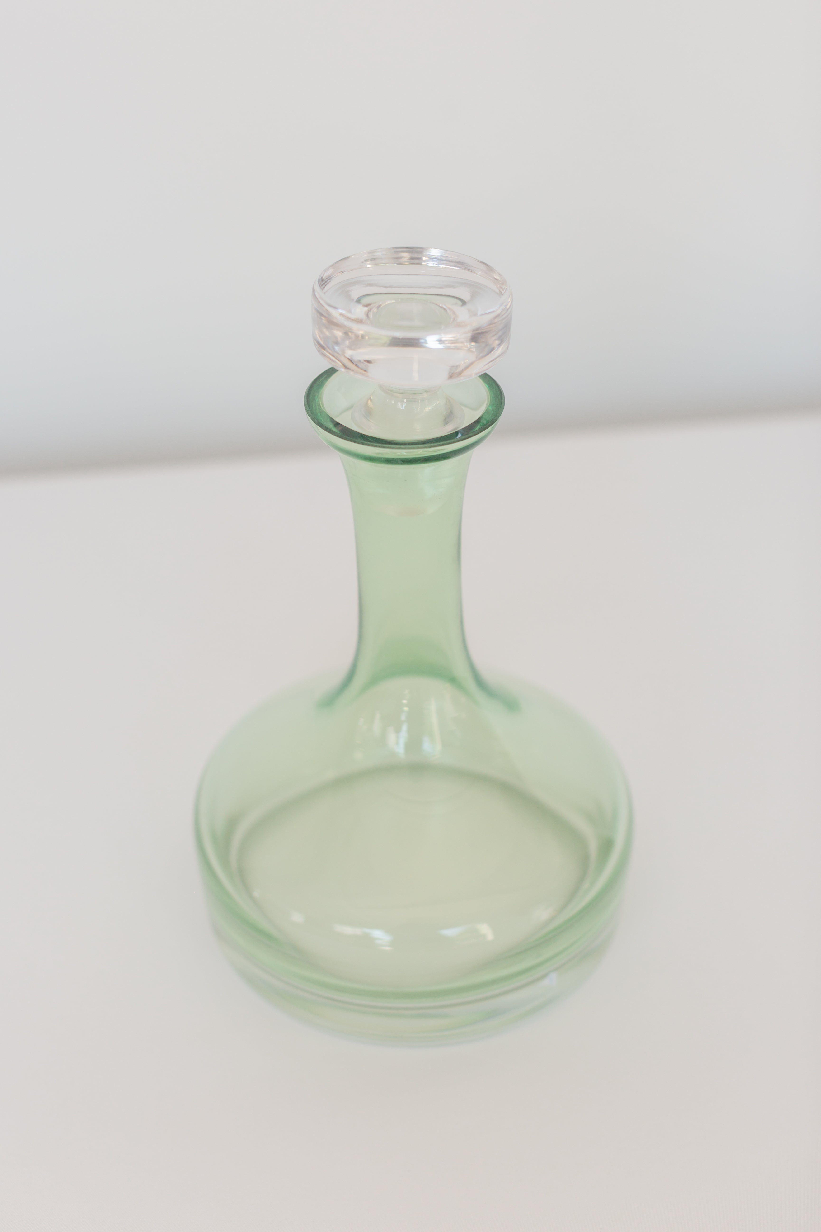 Elegant Estelle Colored Glass Decanter Set - Mint Green Wine Decanter for Home Bar, Dinner Parties & Gift Giving | Premium Crystal Carafe for Red Wine, Whiskey & Liquor