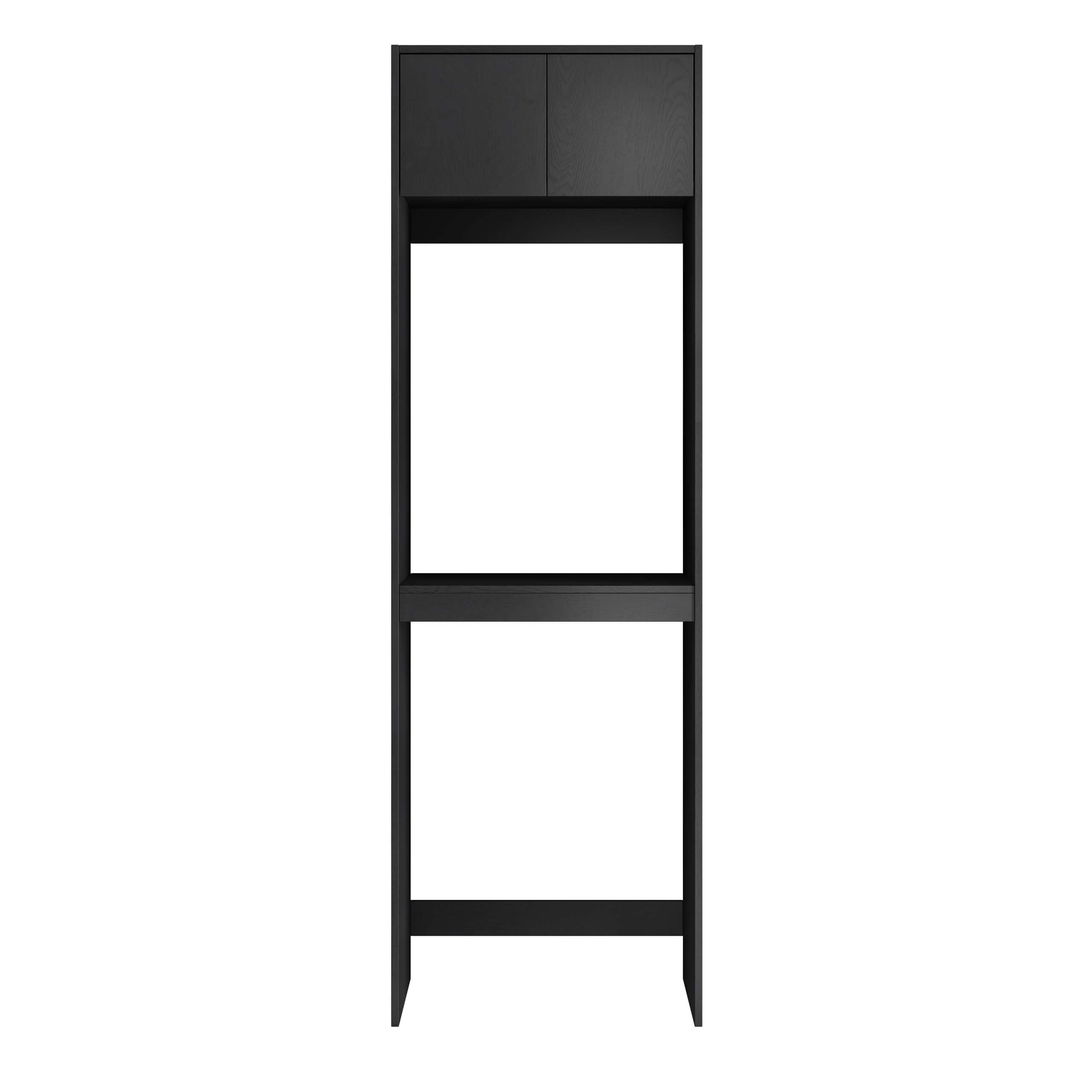 Byron/Bondi Tall Washing Machine Cabinet - Black Oak Finish, Laundry Room Storage Organizer for Detergent & Cleaning Supplies