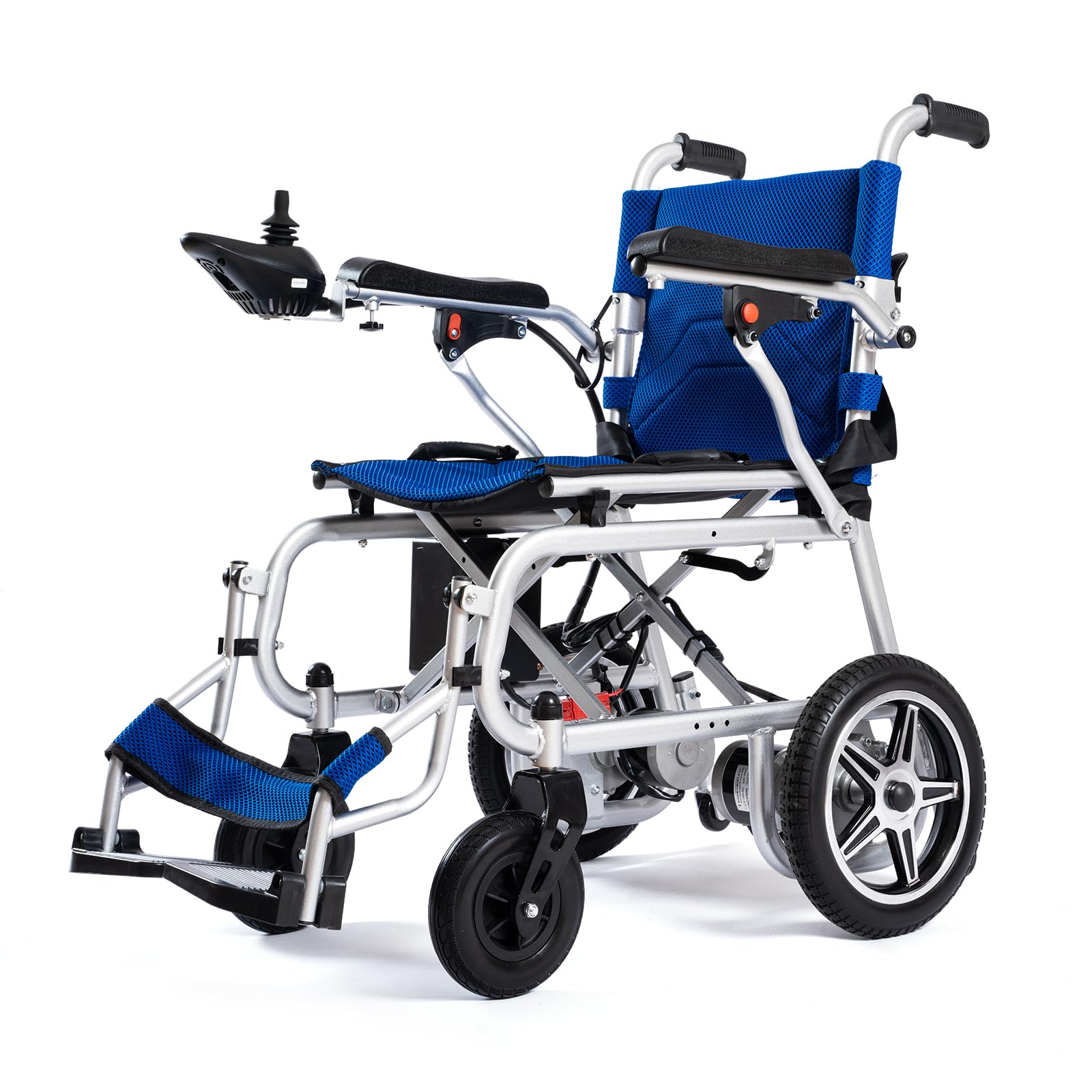 **Artemis Pro Lightweight Foldable Electric Wheelchair for Seniors - 250W Dual Motor Power, Long Range & Travel-Friendly - Blue | Ideal for Indoor/Outdoor Use, Shopping & Travel**