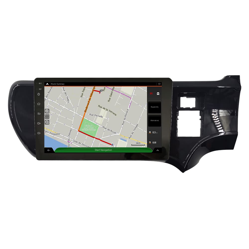 Android 10 Car Stereo with GPS Navigation - 2.5D Touch Screen Multimedia Player for TOYOTA Aqua 2012-2014 (RHD, UV Black) | Bluetooth, FM Radio, Hands-Free Calling | Perfect for Road Trips & Daily Commute
