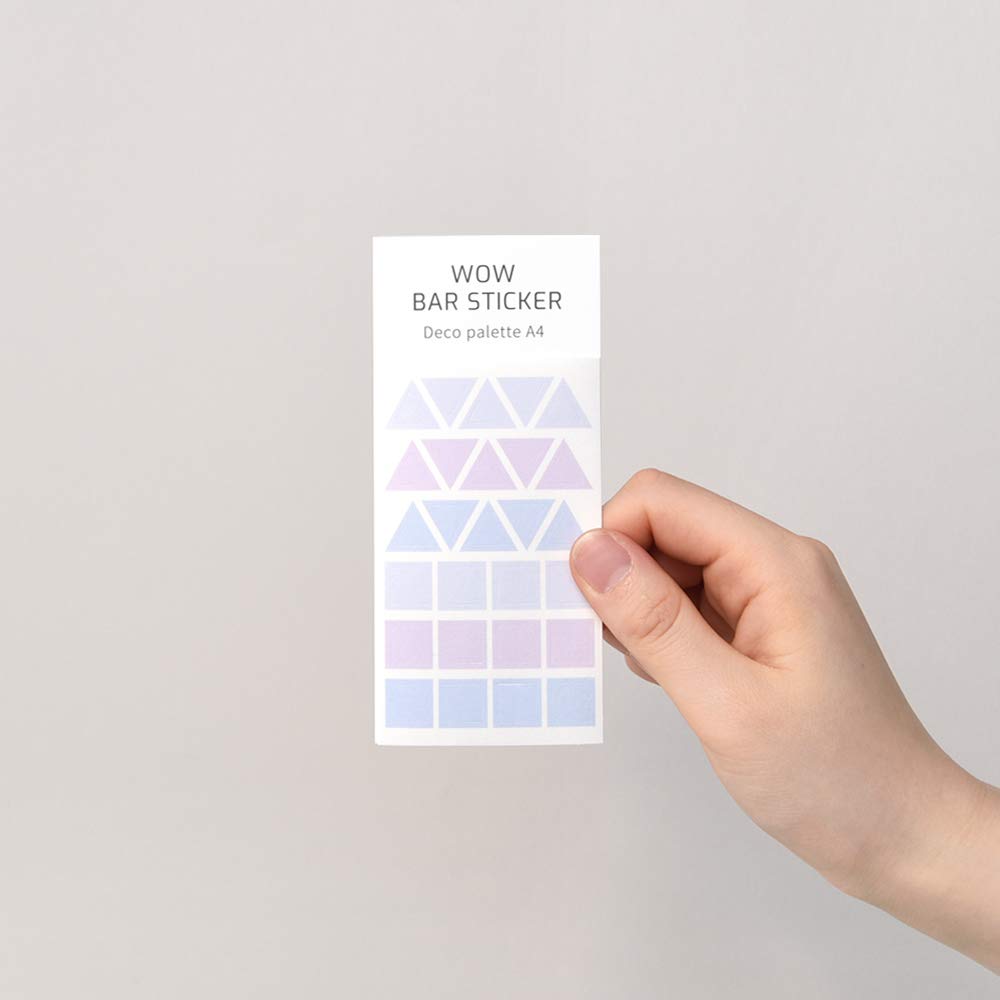 Monolike Wow Bar Sticker Deco Palette Set - Mini Cute Square Stickers for Scrapbooking, Journaling, DIY Crafts & Planner Decorations