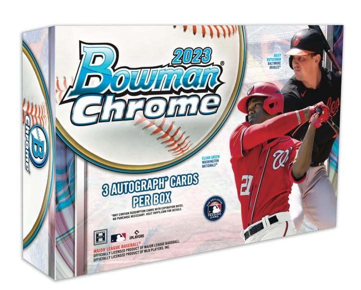 2023 Bowman Chrome Baseball HTA Choice Box - 3 Autograph Cards Per Box | MLB Trading Cards Collection for Sports Fans & Collectors | Perfect for Gifts, Investments, and Fantasy Baseball Enthusiasts