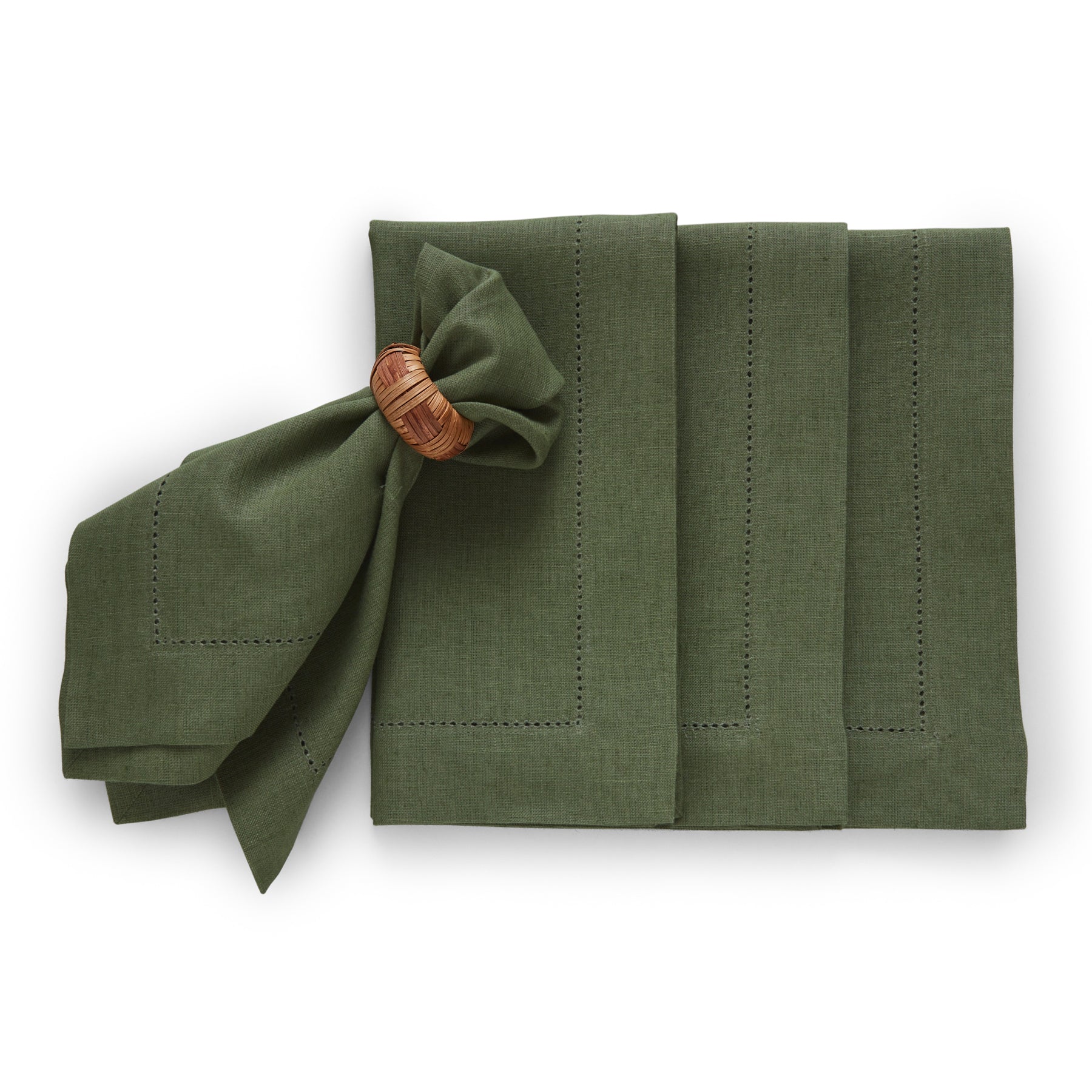 Premium Medium Weight Hemstitch Napkins - 12-Pack White Linen Dinner Napkins for Formal Dining, Weddings & Special Occasions
