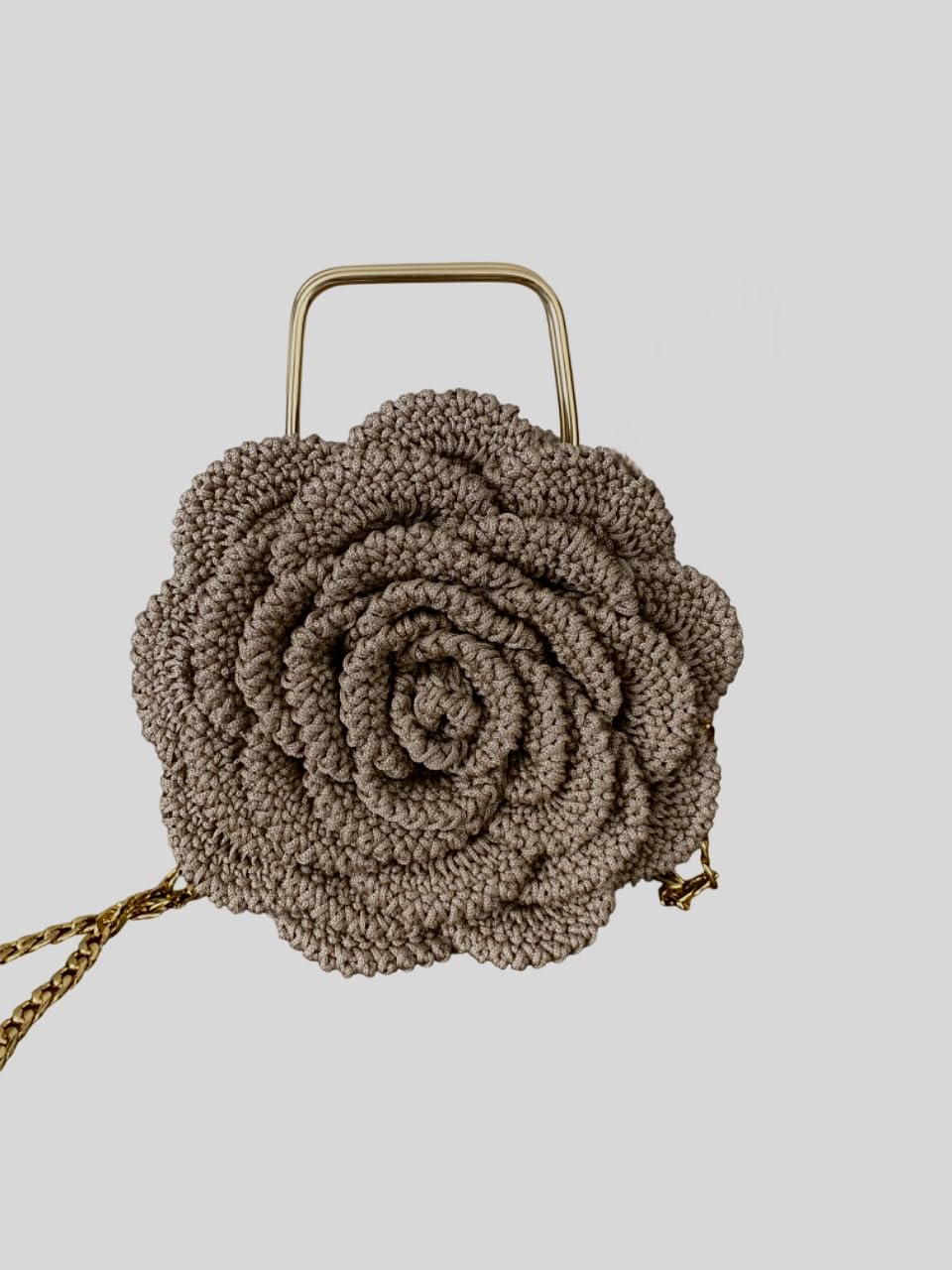 Elegant Rose Shaped Crochet Clutch Purse for Women - Beige & Orange Handmade Flower Bag (Red Option) | Perfect Gift for Weddings, Date Nights & Special Occasions