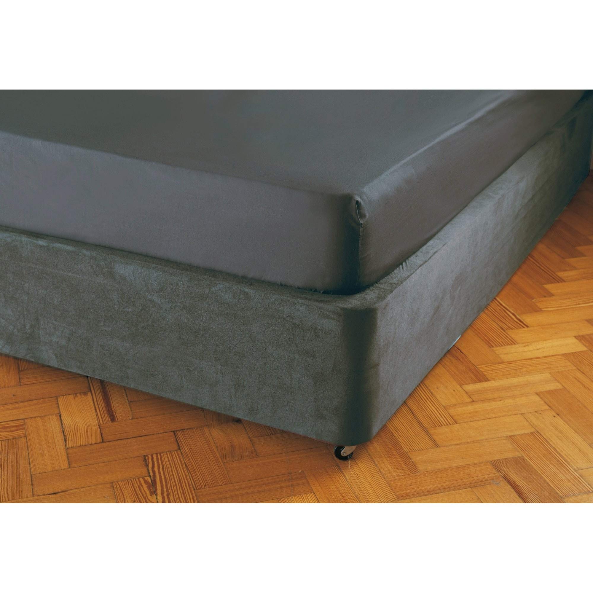 Belledorm Faux Suede Divan Base Wrap - 19 Inch Full Size Bed Frame Cover in Chocolate Brown | Luxurious Upholstered Bed Base Wrap for Bedroom Decor & Home Styling
