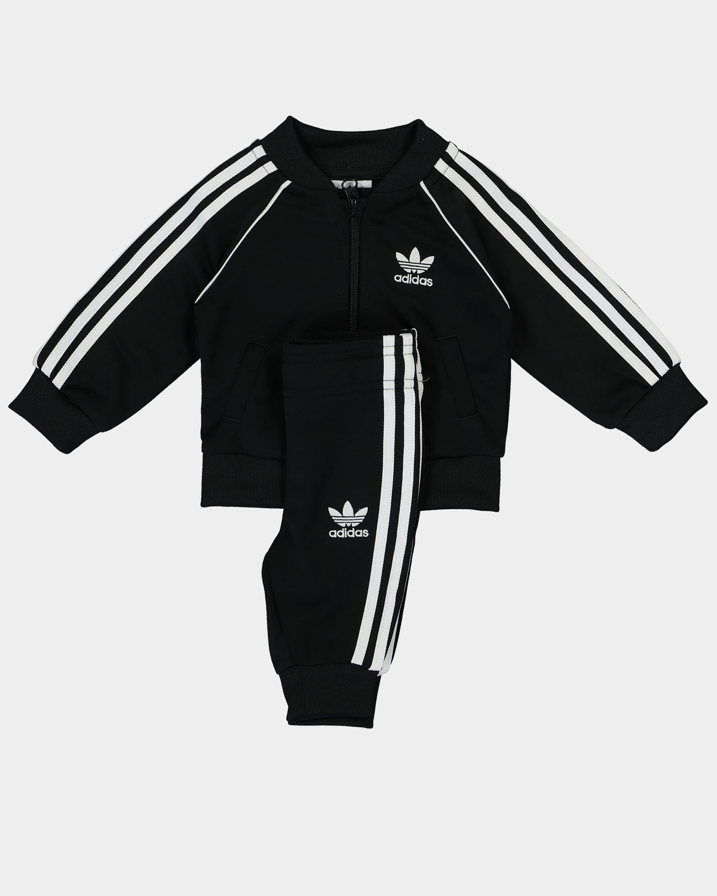 Adidas Infant SST Track Suit - Black & White Athletic Outfit for Baby Boys & Girls - Perfect for Playdates, Sports & Casual Wear