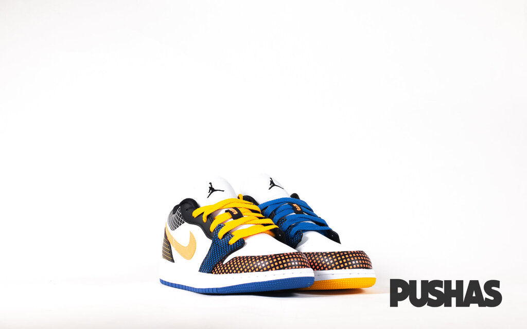 Air Jordan 1 Low 'MMD Multi Color Grid' GS Sneakers for Women & Girls - Stylish Basketball Shoes for Casual Wear & Street Fashion (2021 Release)