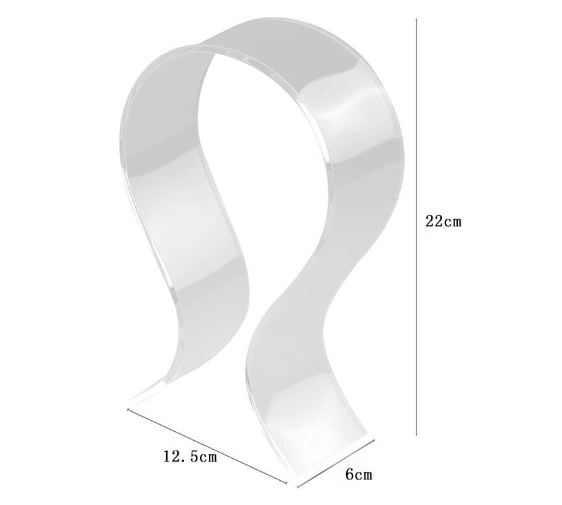 Universal Acrylic Headphone Stand Holder - 12.5x6x22cm Headset Hanger for Earbuds, Gaming Headsets & Office Headphones - Perfect for Desk Organization, Gaming Setup & Workspace Display