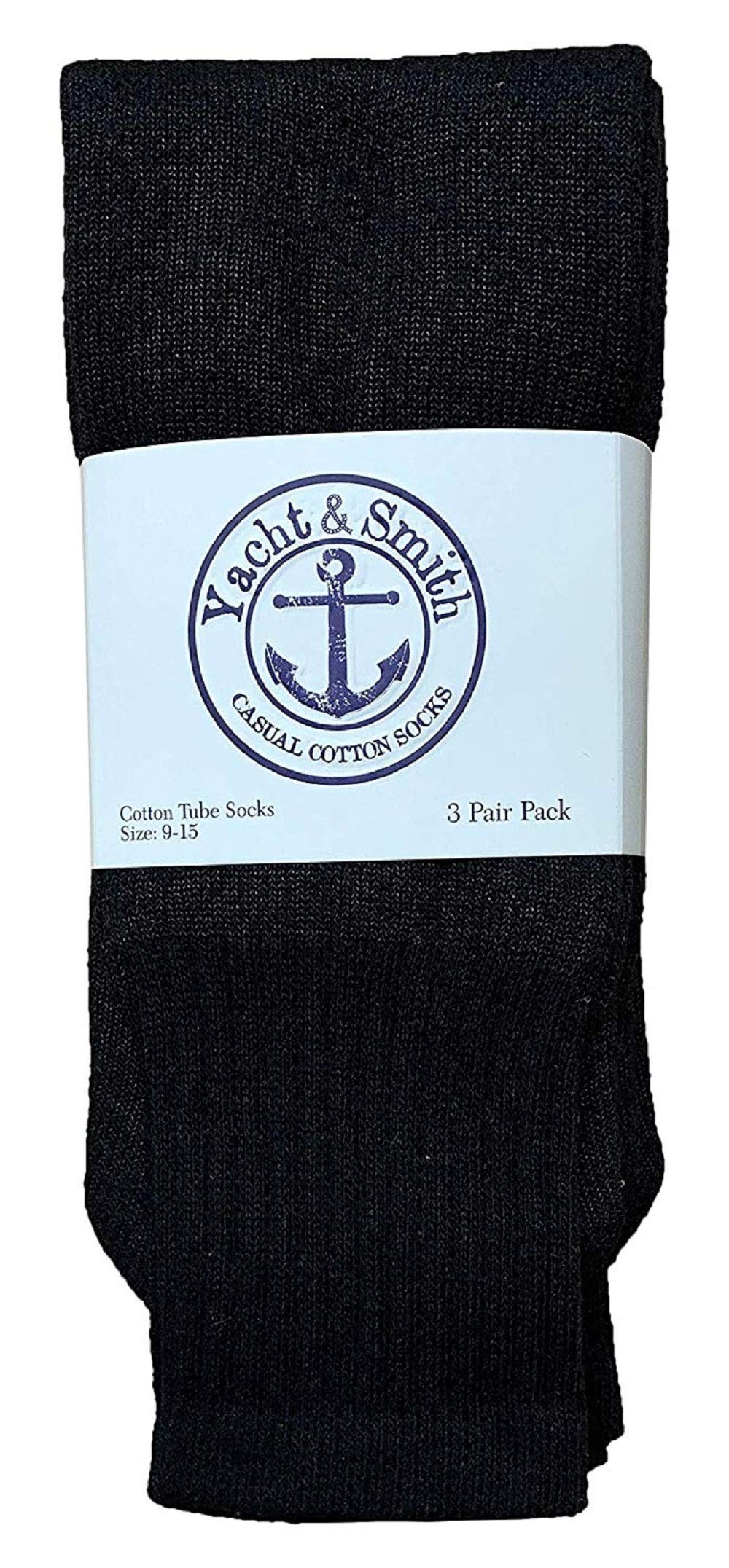 120 Pairs Yacht & Smith 26 Inch Women's Cotton Tube Socks - Bulk Wholesale Athletic Crew Socks Size 9-11 for Sports, Running, Referee & Casual Wear