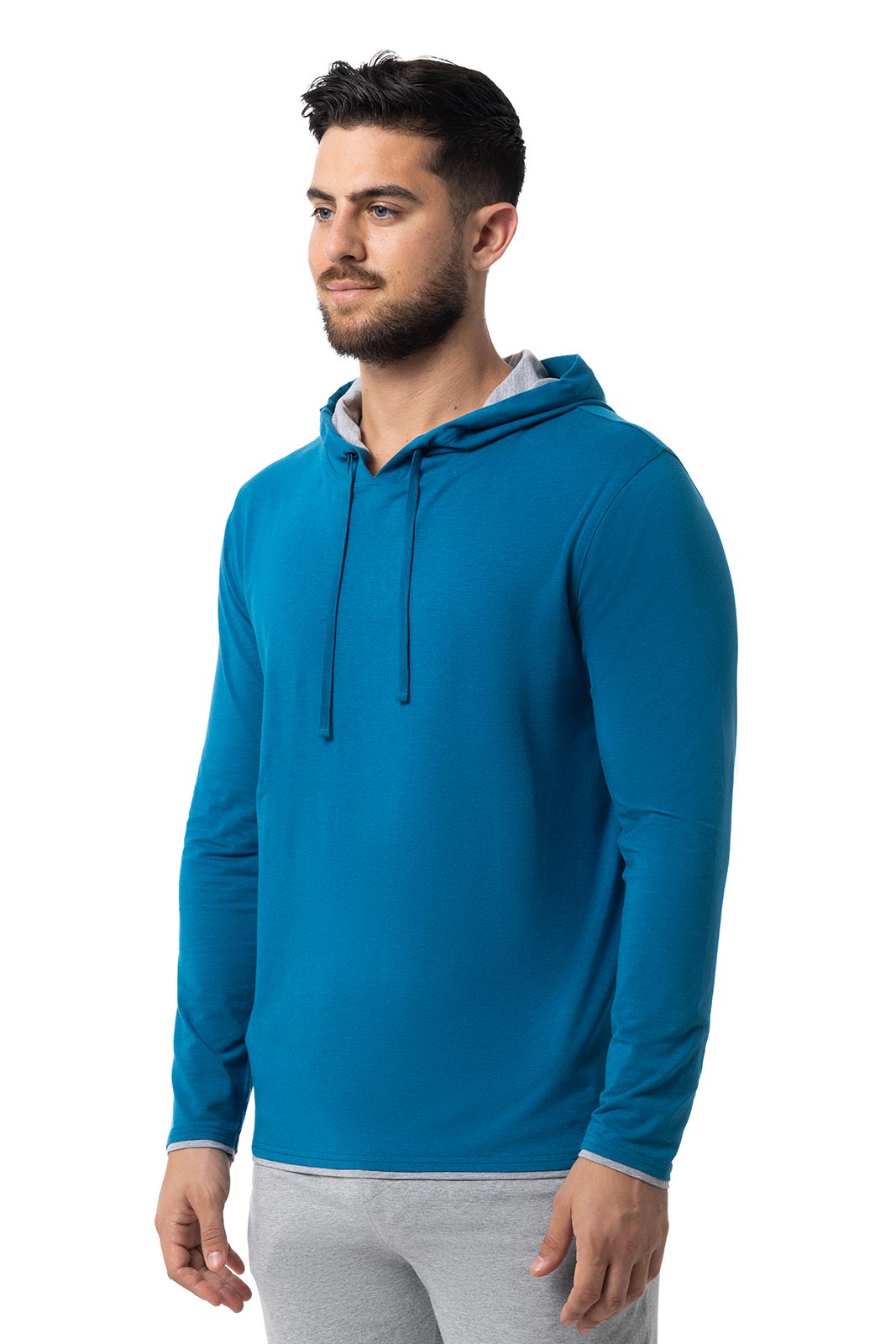 Men's Oasis Pullover Hoodie - Soft Fleece Lined Blue Jay Blue Hooded Sweatshirt for Casual Wear & Outdoor Activities