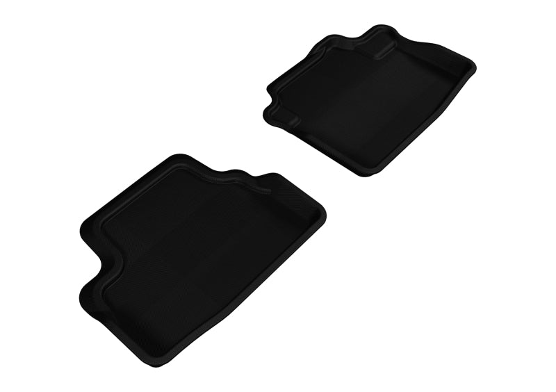 3D MAXpider Custom Fit All-Weather Floor Mats for 2008-2012 Honda Accord Coupe - Kagu Series 2nd Row Liners in Black | Perfect for Daily Commute & Road Trips