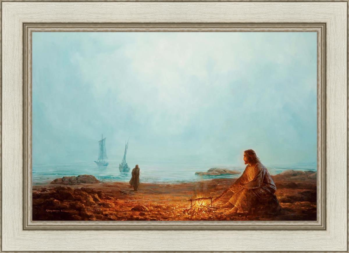 By The Shore By Yongsung Kim - Beautiful Coastal Wall Art for Beach House Decor, Living Room & Bedroom - Ocean Sunset Painting for Home & Office