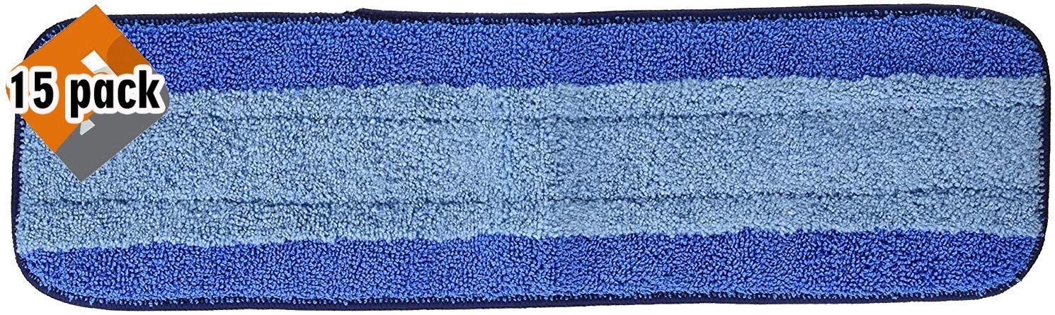 Bona 15-Pack Microfiber Cleaning Pads for Hardwood Floors - Dusting, Mopping & Polishing Cloths - Reusable & Washable Cleaning Pads for Swiffer, Bona Mop & Floor Cleaners