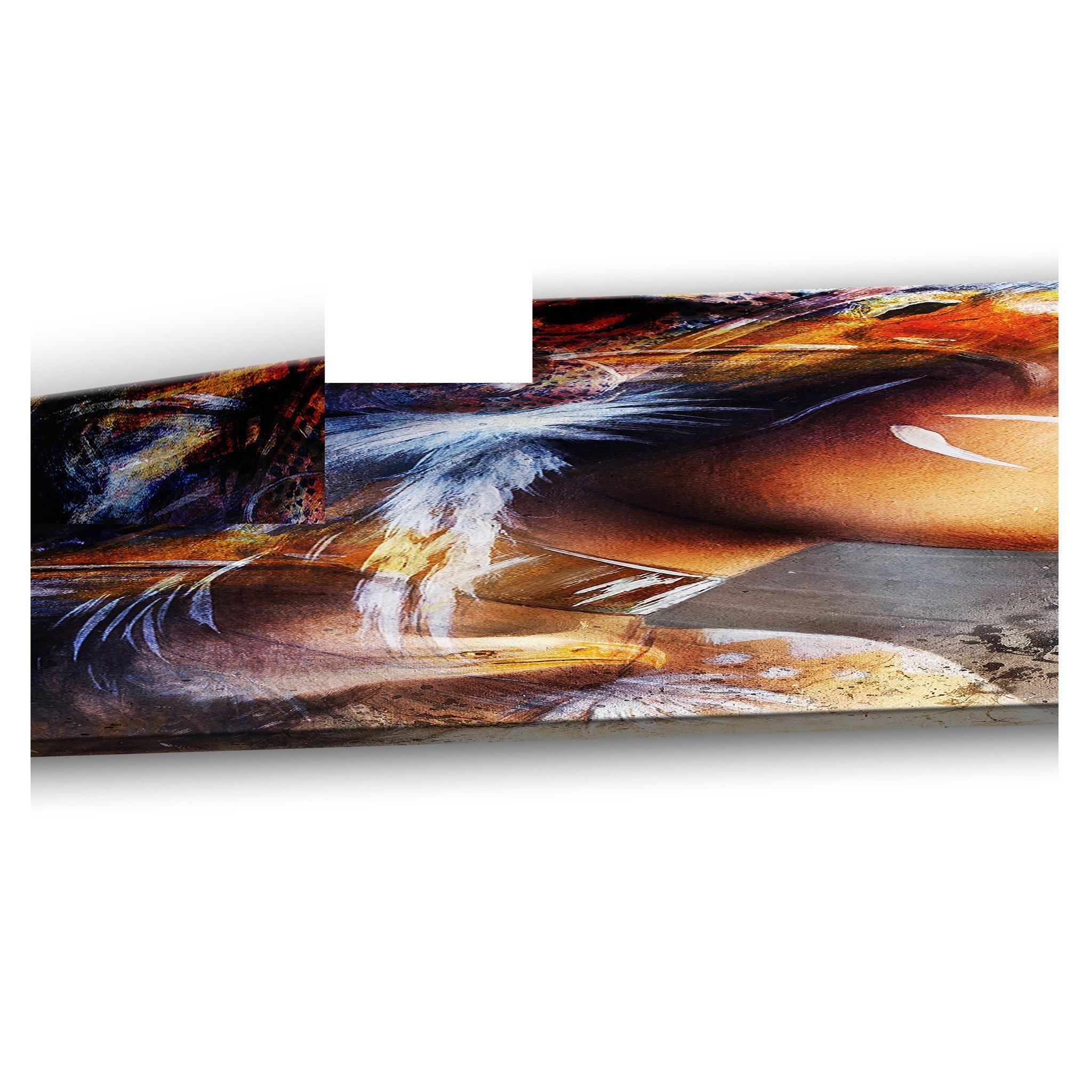 Designart Woman with White Horse and Eagles Indian Canvas Art Print - 30x40 Inches Brown Wall Decor - Perfect for Living Room, Bedroom, or Office