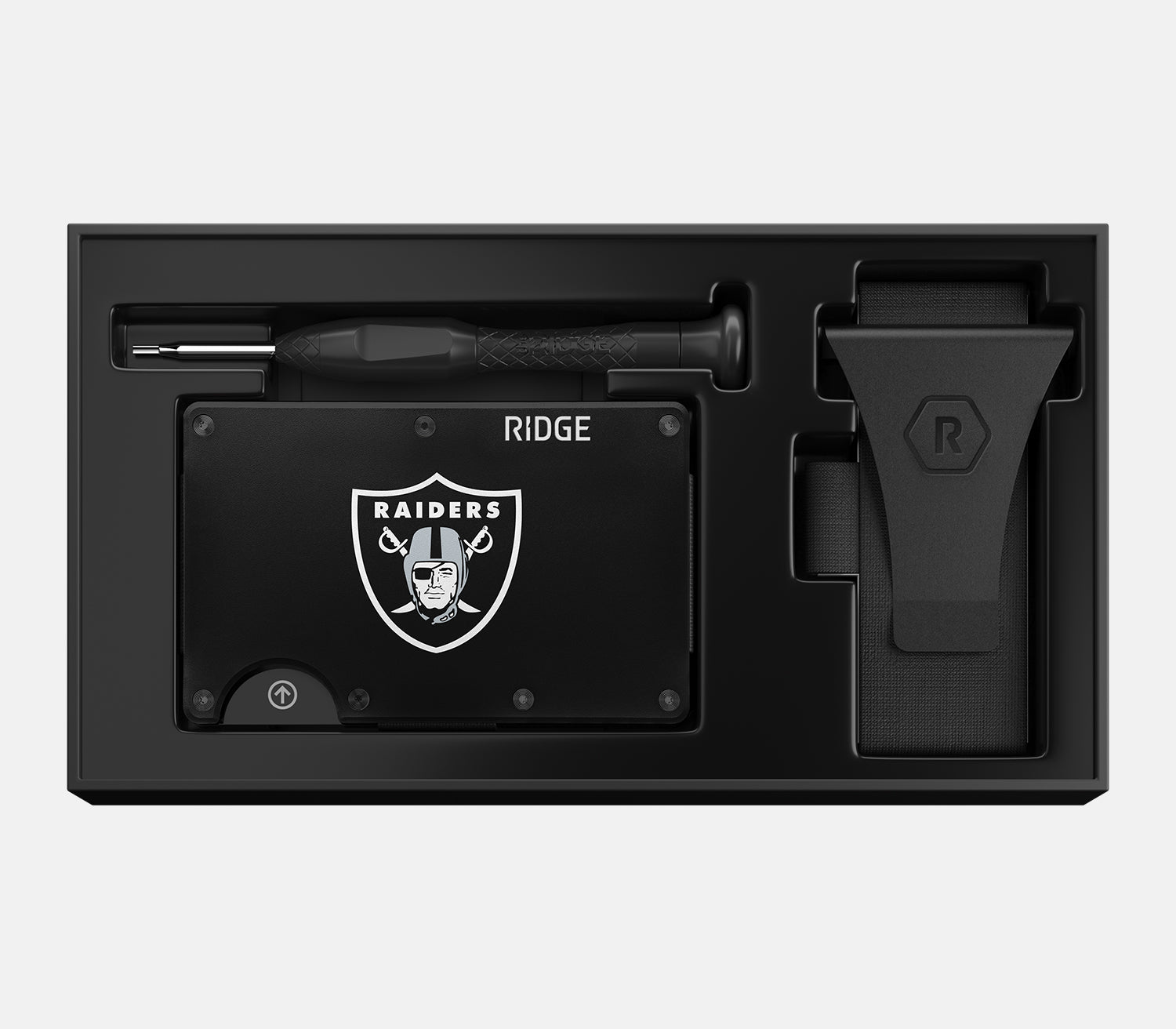Ridge Wallet for Men - Slim RFID Blocking Aluminum Metal Wallet - Las Vegas Raiders Edition - Perfect for Everyday Carry, Travel & Gifts