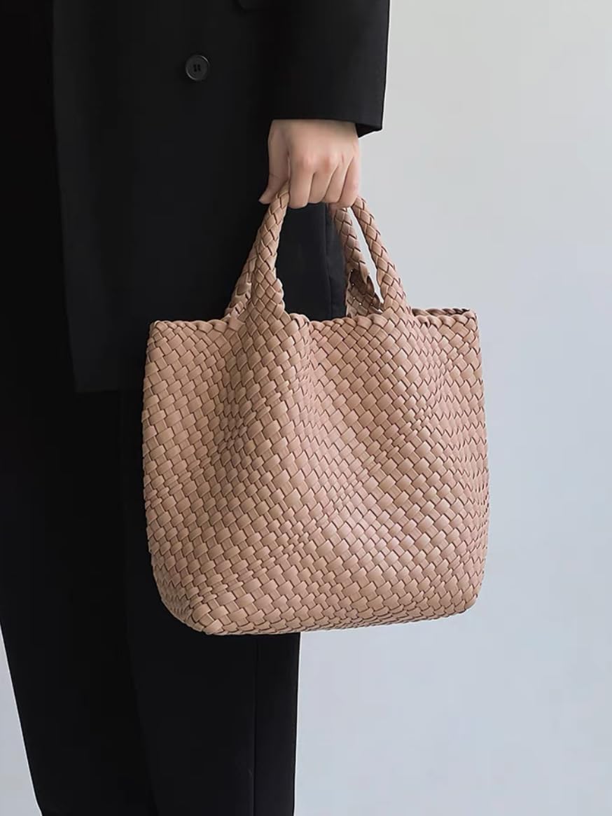 Stylish Vegan Leather Tote Bag for Women - Eco-Friendly Woven Handbag with Matching Purse, Perfect for Beach Travel, Shopping & Daily Use | Durable & Fashionable Shoulder Bag for Work, Office & Weekend Outings