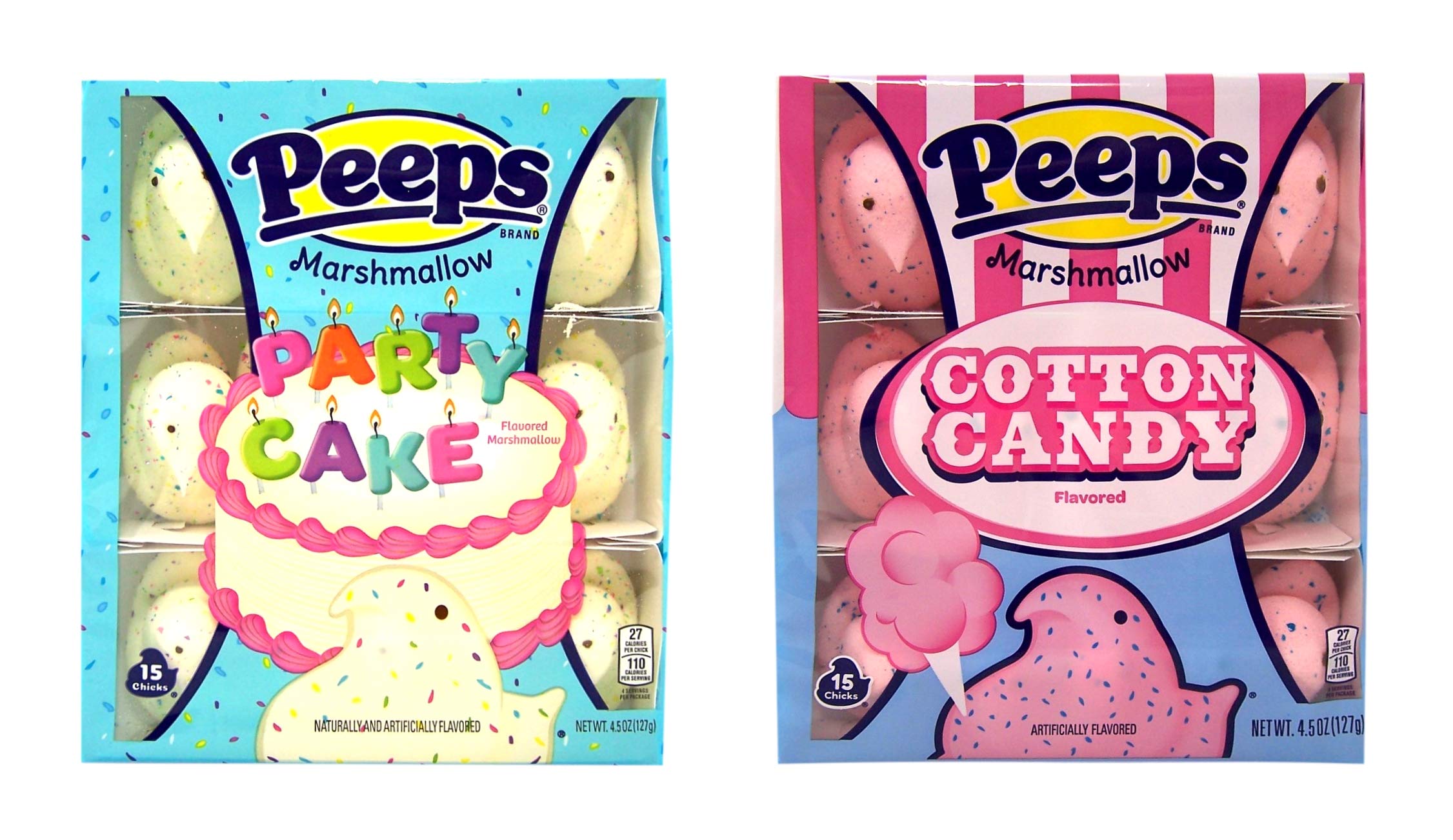 Peeps Easter Party Cake & Cotton Candy Flavored Marshmallows - 4.5oz (Pack of 2) | Festive Easter Treats, Birthday Party Snacks & Holiday Dessert Toppings