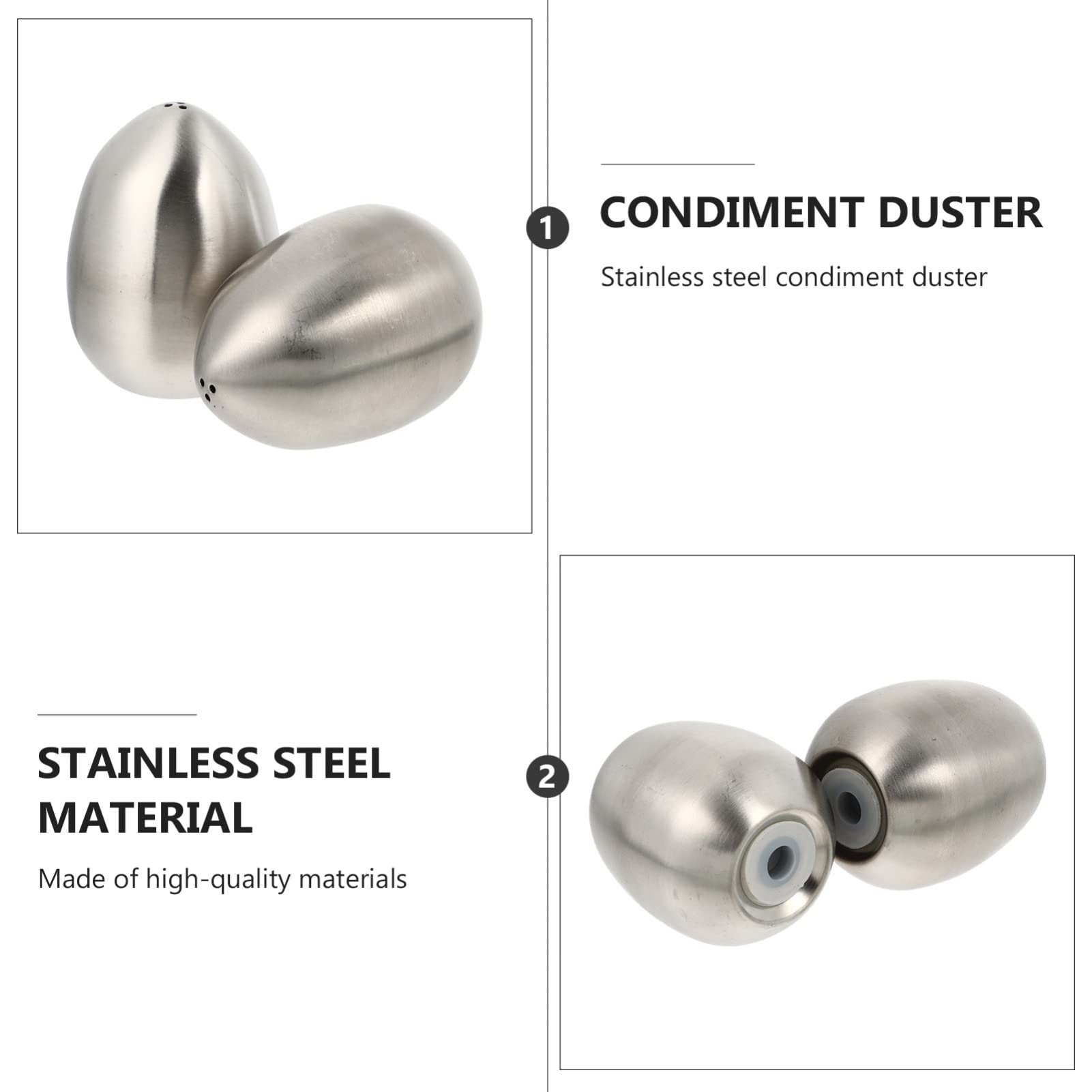 Premium 3-Piece Stainless Steel Kitchen Spice Jars Set - Salt & Pepper Shakers with 3-Hole Dispenser (2pc x 3) - Perfect for Cooking, Dining Table & Spice Organization