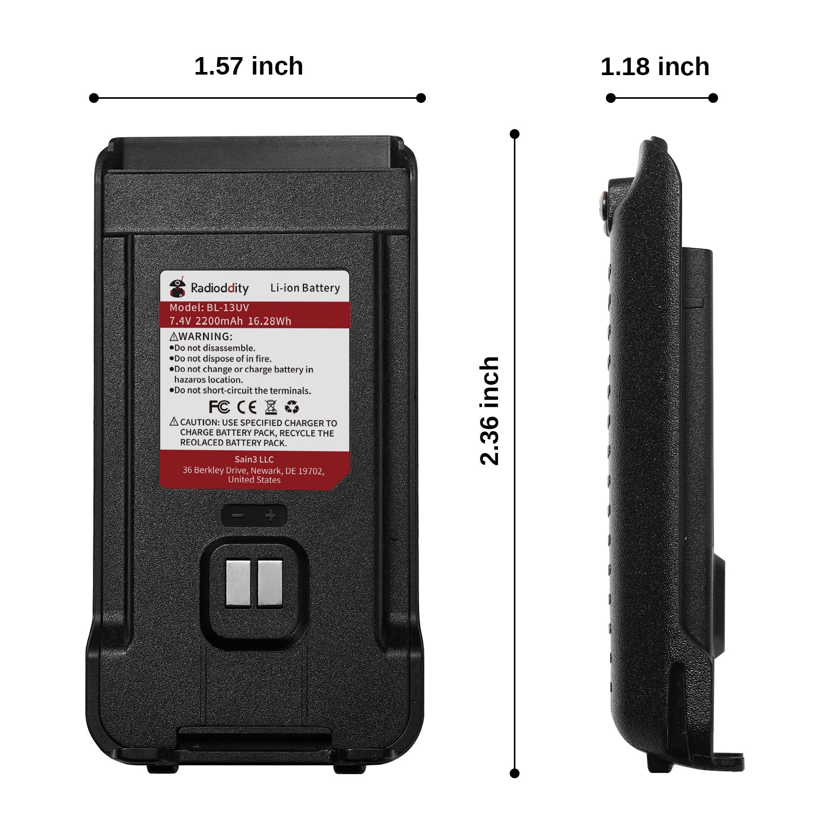 2200mAh Rechargeable Battery for Radioddity GM-30 Two-Way Radio | USB Type C Fast Charging | Perfect for Outdoor Adventures, Emergency Communication & Work Safety