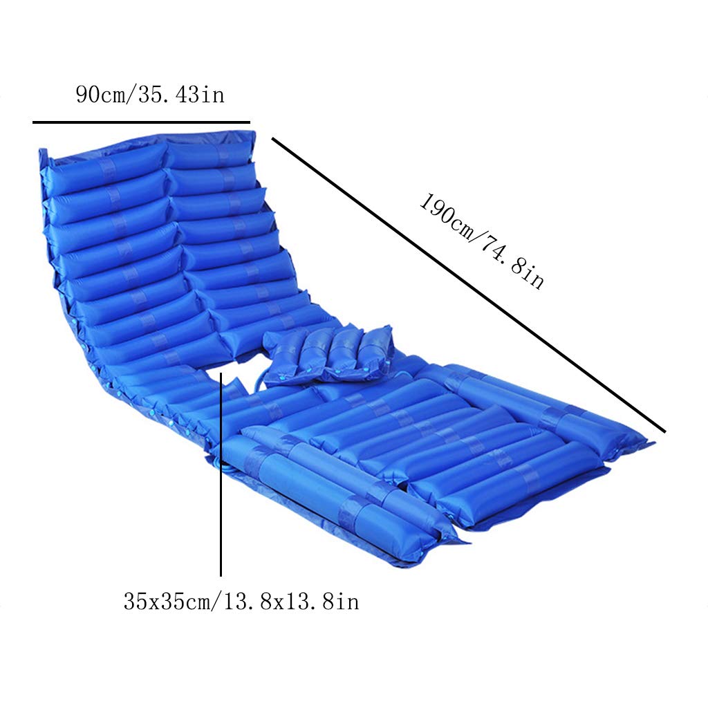 Alternating Air Pressure Mattress with Pump - Inflatable Anti-Decubitus Air Mattress for Bed Sore Prevention | Pressure Relief Mattress Pad for Home & Hospital Use | Comfortable Medical Air Bed (Blue)