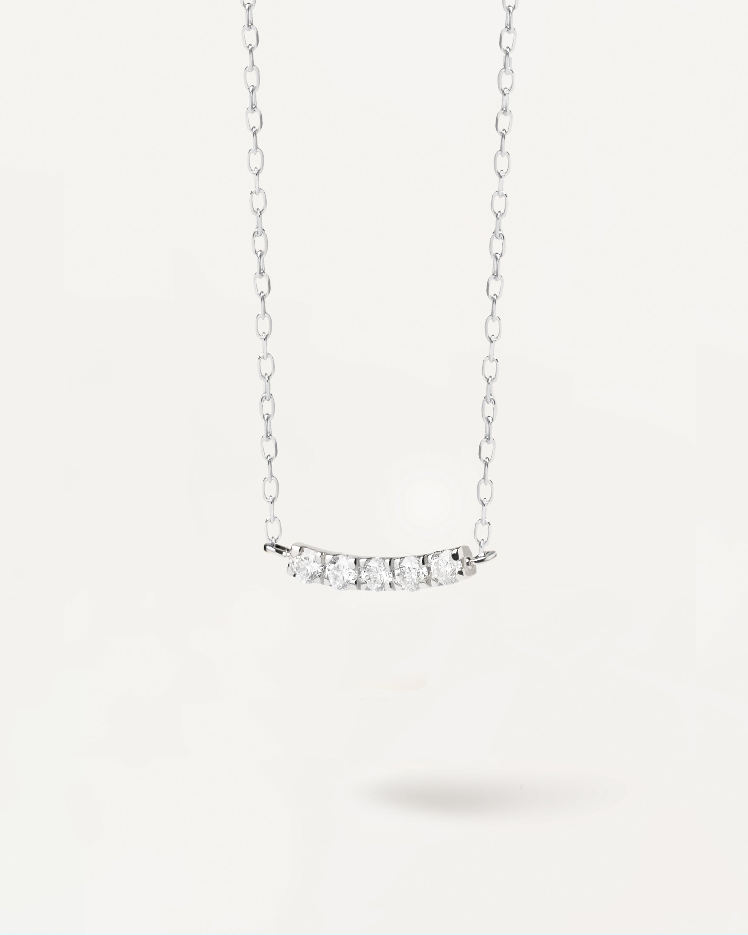 Diamond & White Gold Eternity Necklace for Women - Elegant Wedding, Anniversary & Valentine's Day Jewelry Gift - Perfect for Bridal, Evening Wear & Special Occasions
