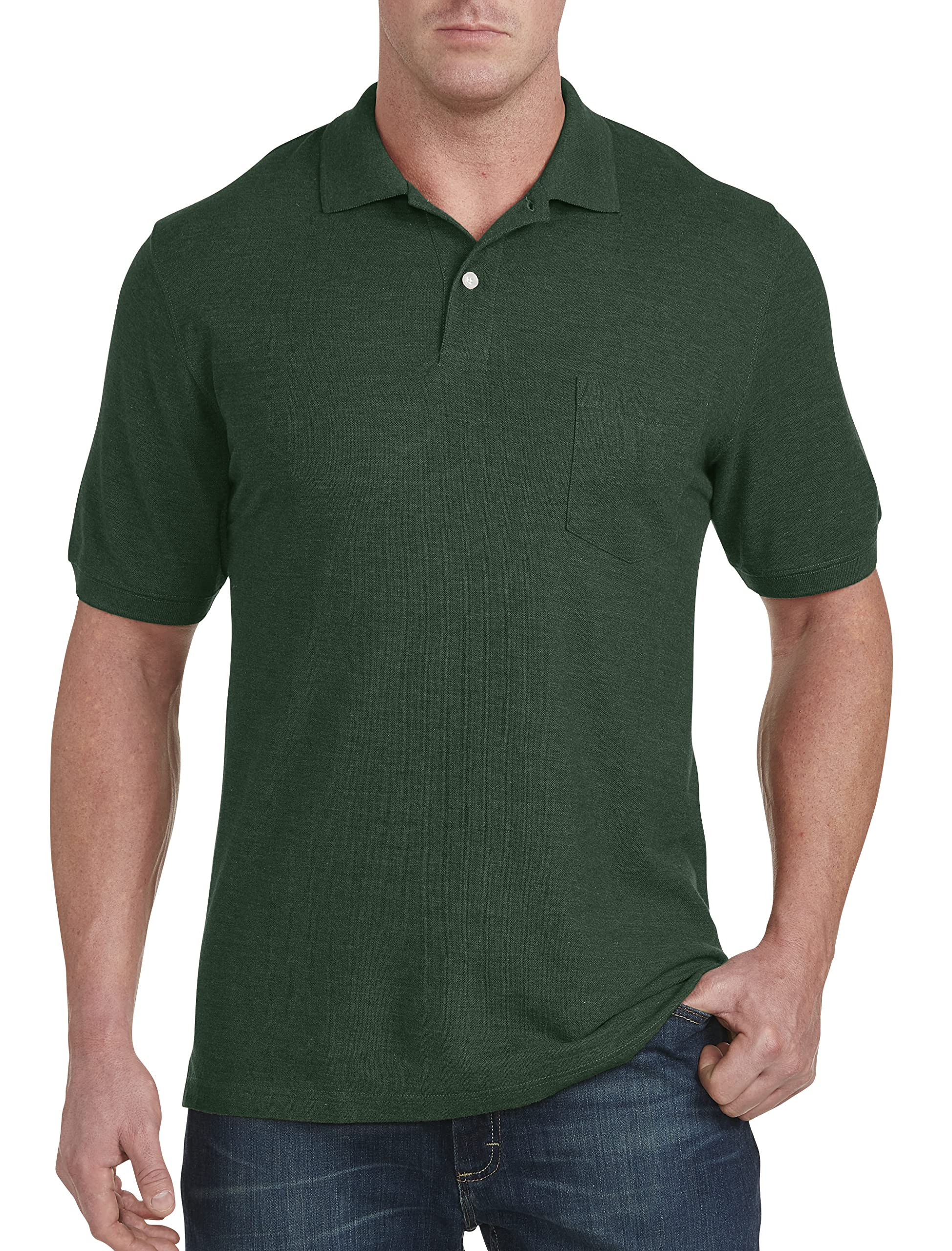 DXL Big and Tall Pocket Piqué Polo Shirt for Men - Comfortable Cotton Casual Shirt with Chest Pocket - Perfect for Office, Golf & Everyday Wear