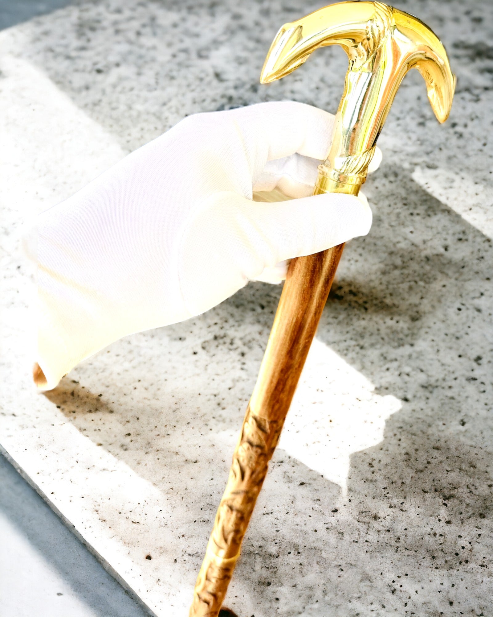 Hand Carved Wooden Walking Cane - Royal Wanderer Brown Patterned Hiking Stick for Seniors & Outdoor Travel | Perfect for Hiking, Elderly Support & Fashion Accessory