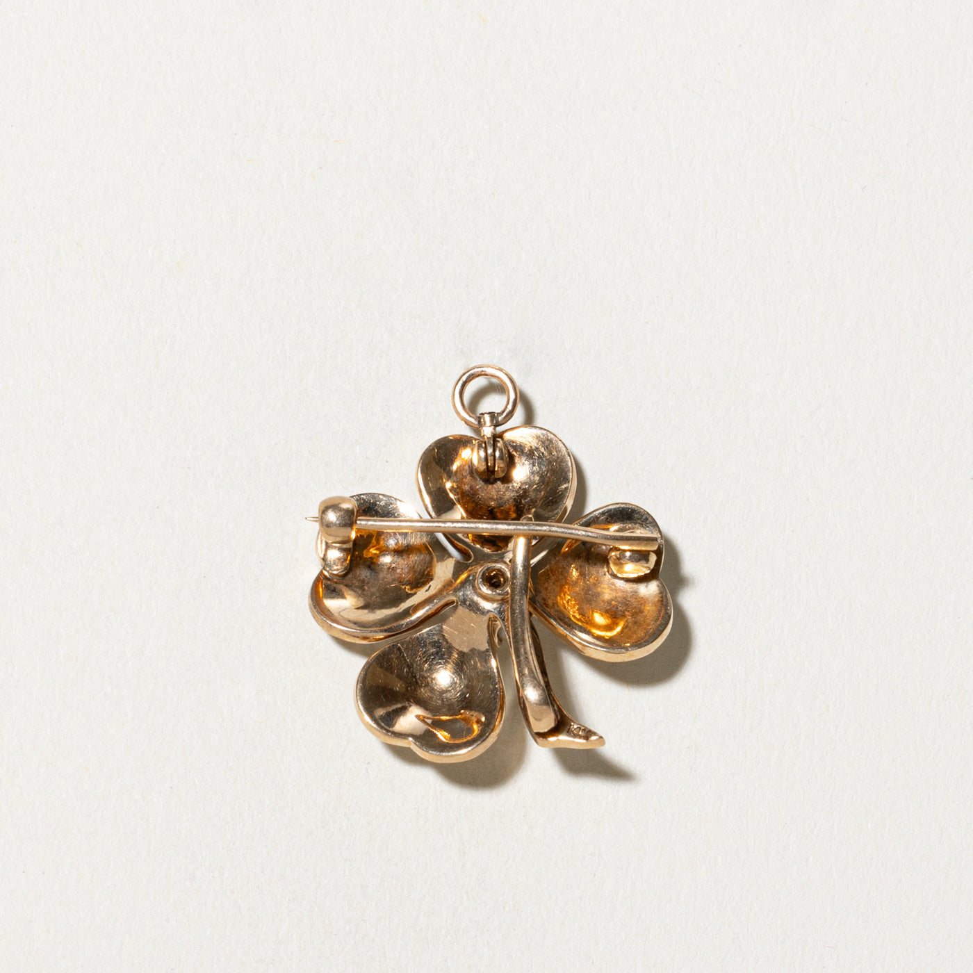 Vintage Edwardian Four Leaf Clover Pendant Brooch - Antique Irish Jewelry for Women - Perfect for Weddings, Anniversaries & Special Occasions