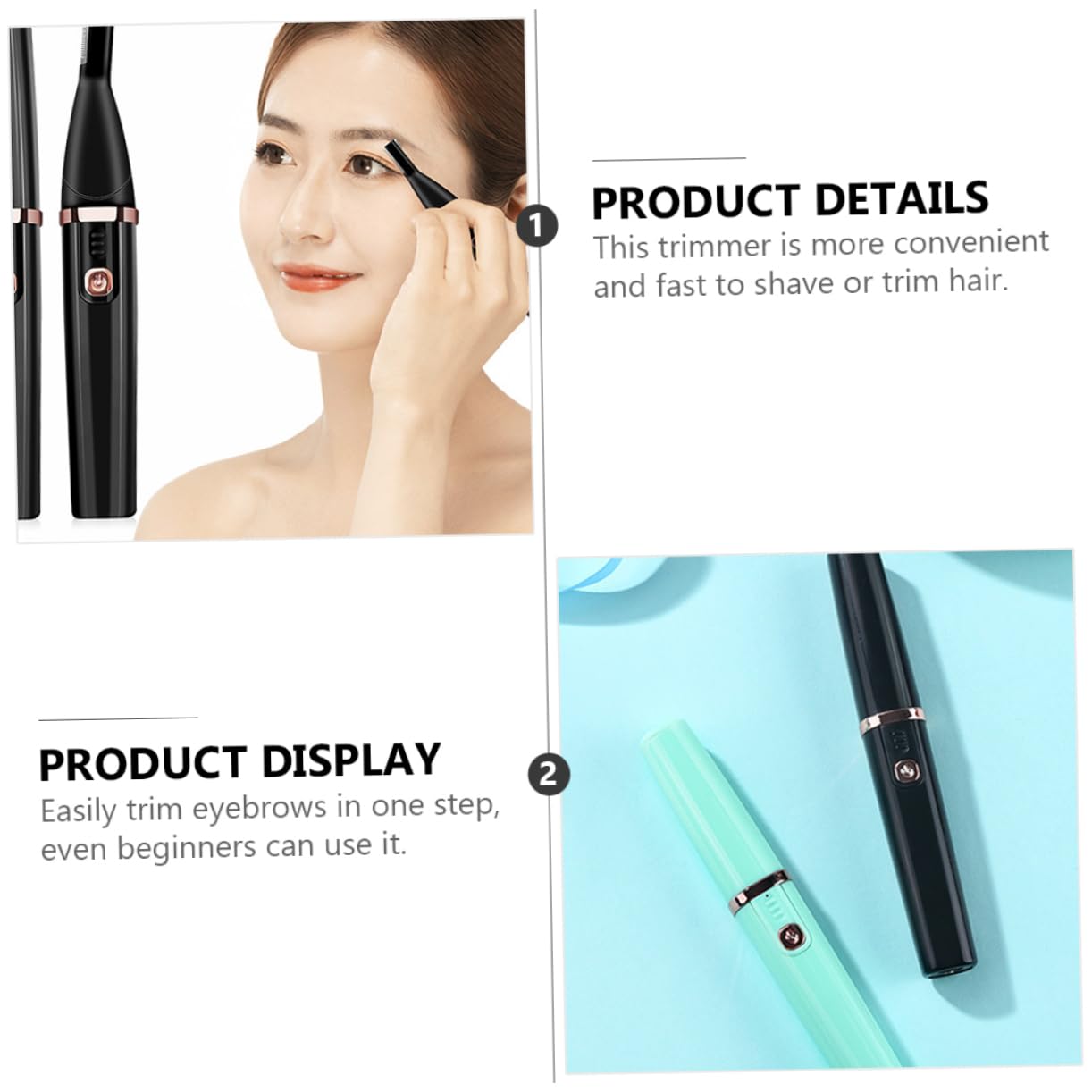 Baluue Electric Eyebrow Trimmer for Women - Facial Hair Remover, Epilator & Shaver - 1PC Black | Painless Eyebrow Shaping, Smooth Skin | Perfect for Travel, Home & Salon Use