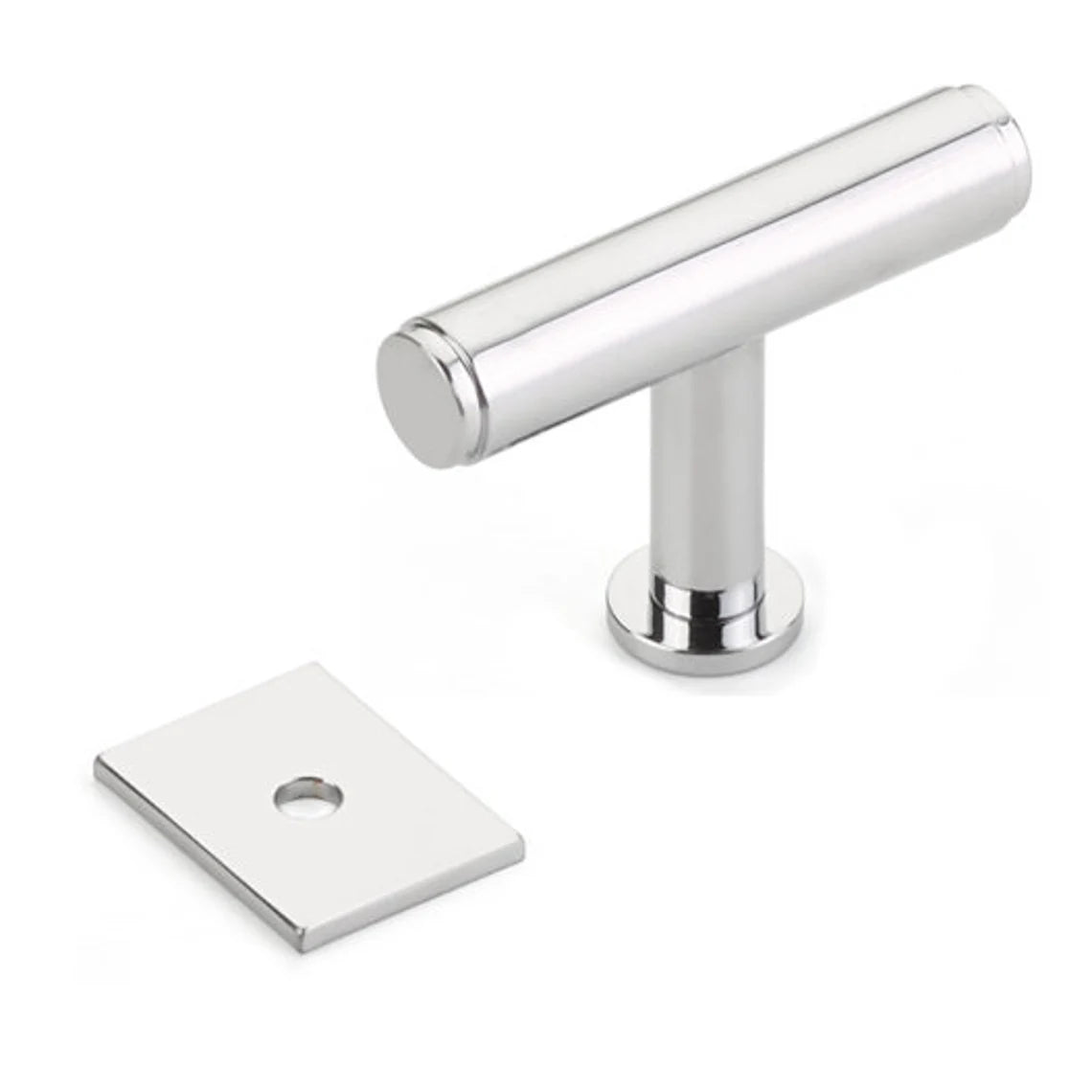 Polished Chrome Maison No. 2 Smooth Drawer Pulls and Cabinet Knobs with Optional Backplate - Modern Kitchen & Bathroom Hardware for Cabinets, Dressers, and Furniture (Set of 10)